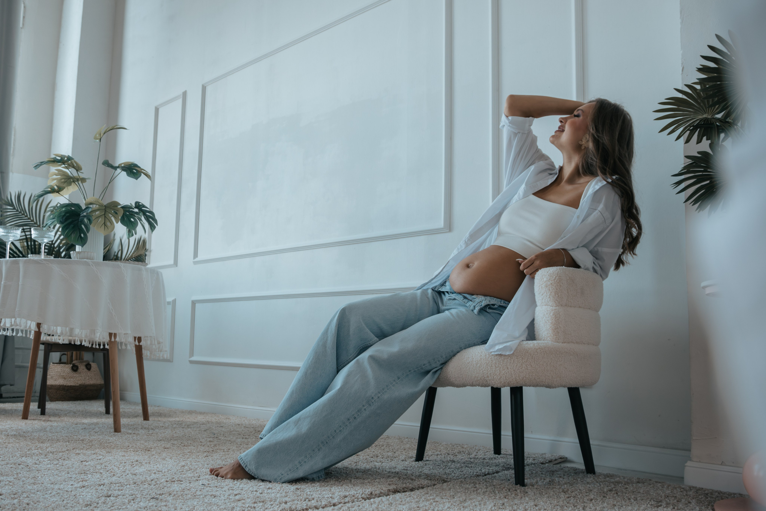 Алена — фотосессия беременности в интерьере. Анастасия, Фотограф женского портрета и беременности в стиле vogue