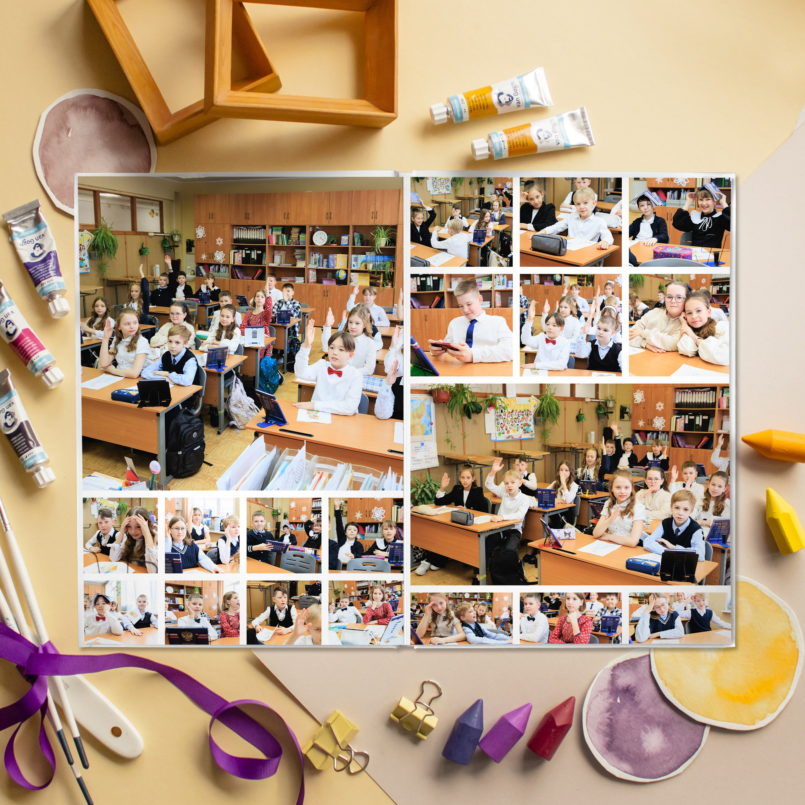 ОБЩИЙ 5 разворотов. Выпускные альбомы для детского сада и школы в Москве