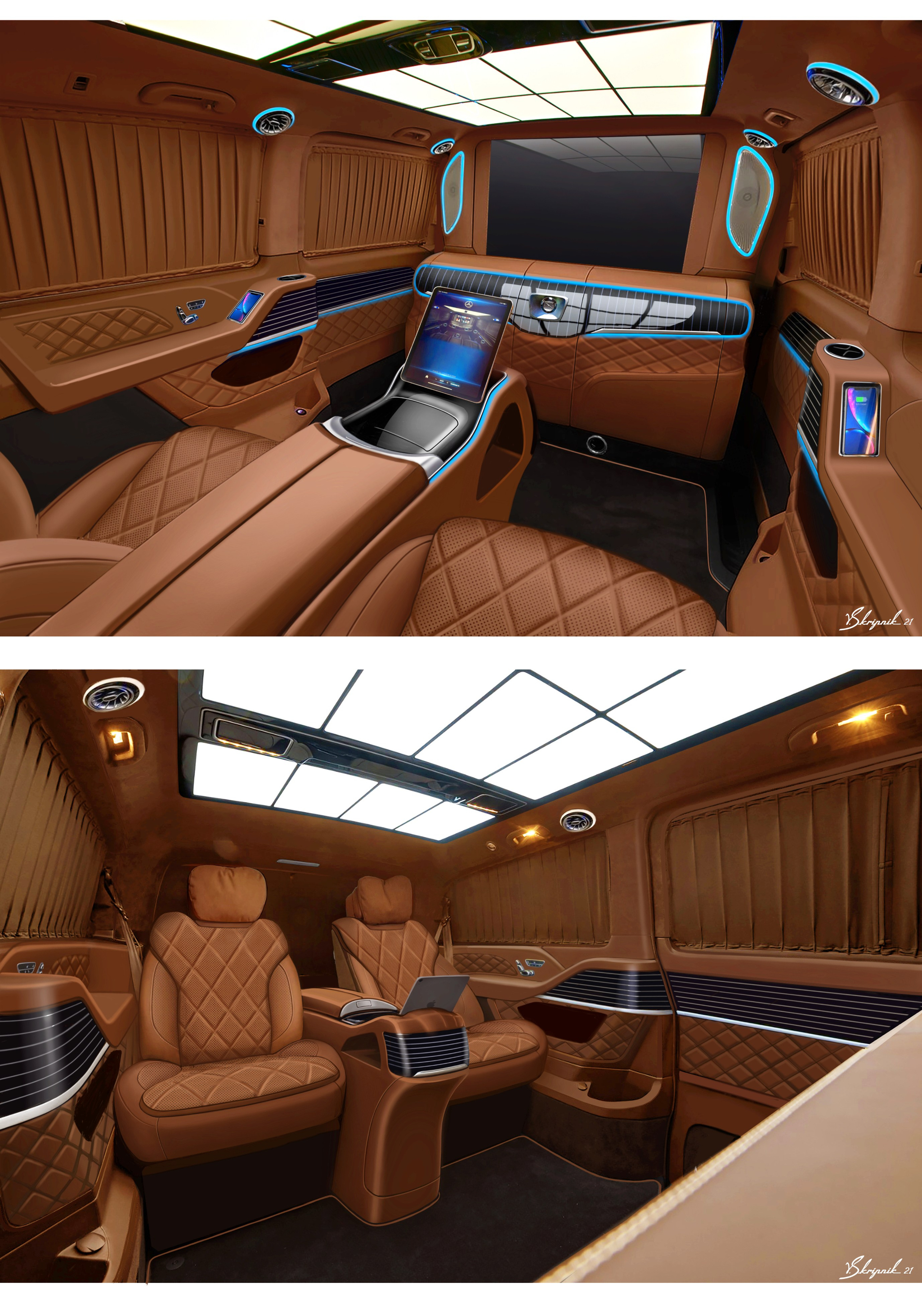 Mercedes V-class. Design Yachts and Cars