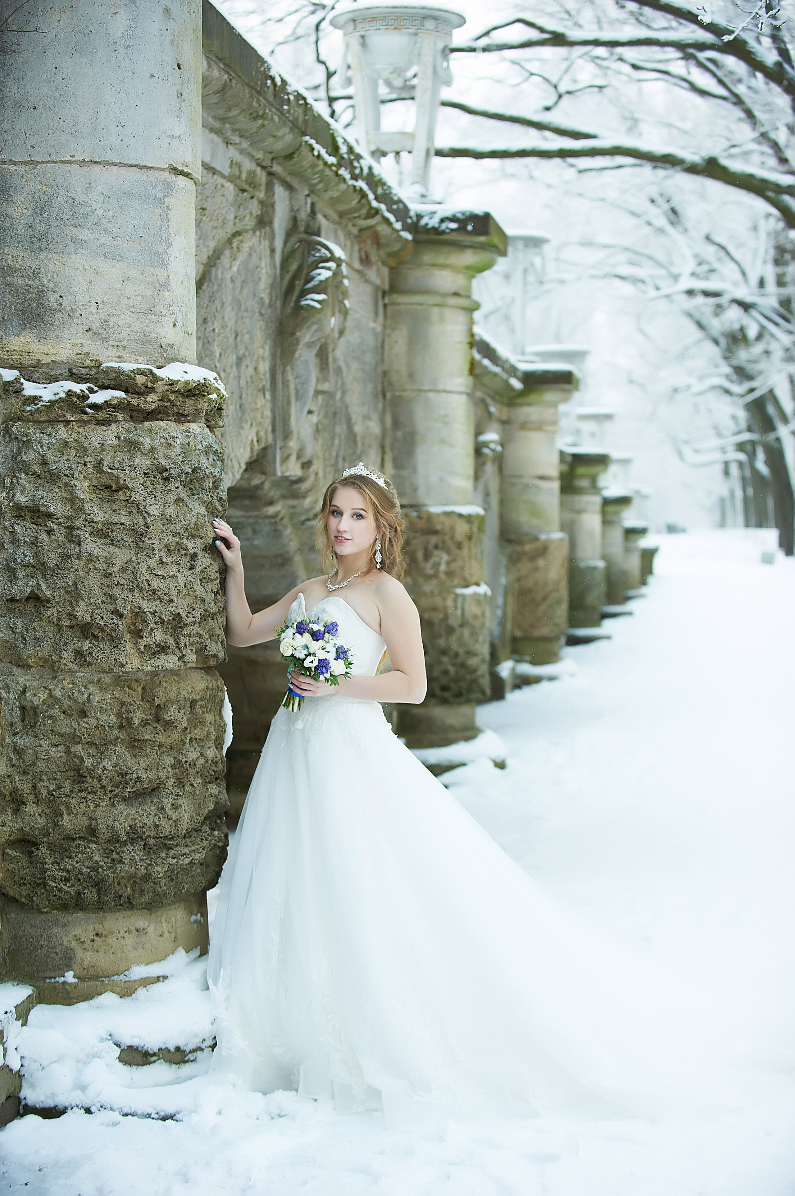 Надежда и Владислав (зимняя свадебная фотосессия в Пушкине в Екатерининском парке). Портретный, семейный и свадебный фотограф в Санкт-Петербурге и в Пушкине Ширяев Денис