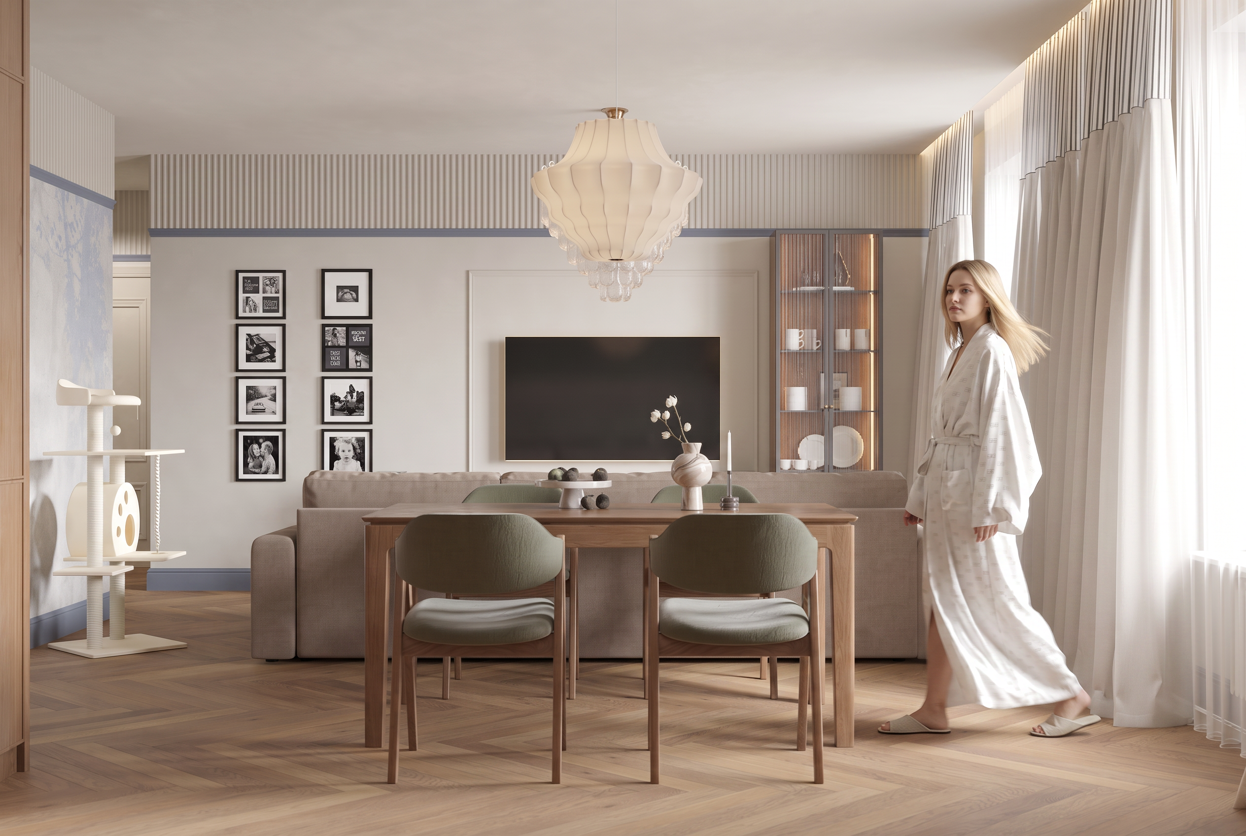 ПРОЕКТ ЖК Сакко и Ванцетти. Квартира 100 м² г.Новосибирск. Ксения. 3D‑визуализатор