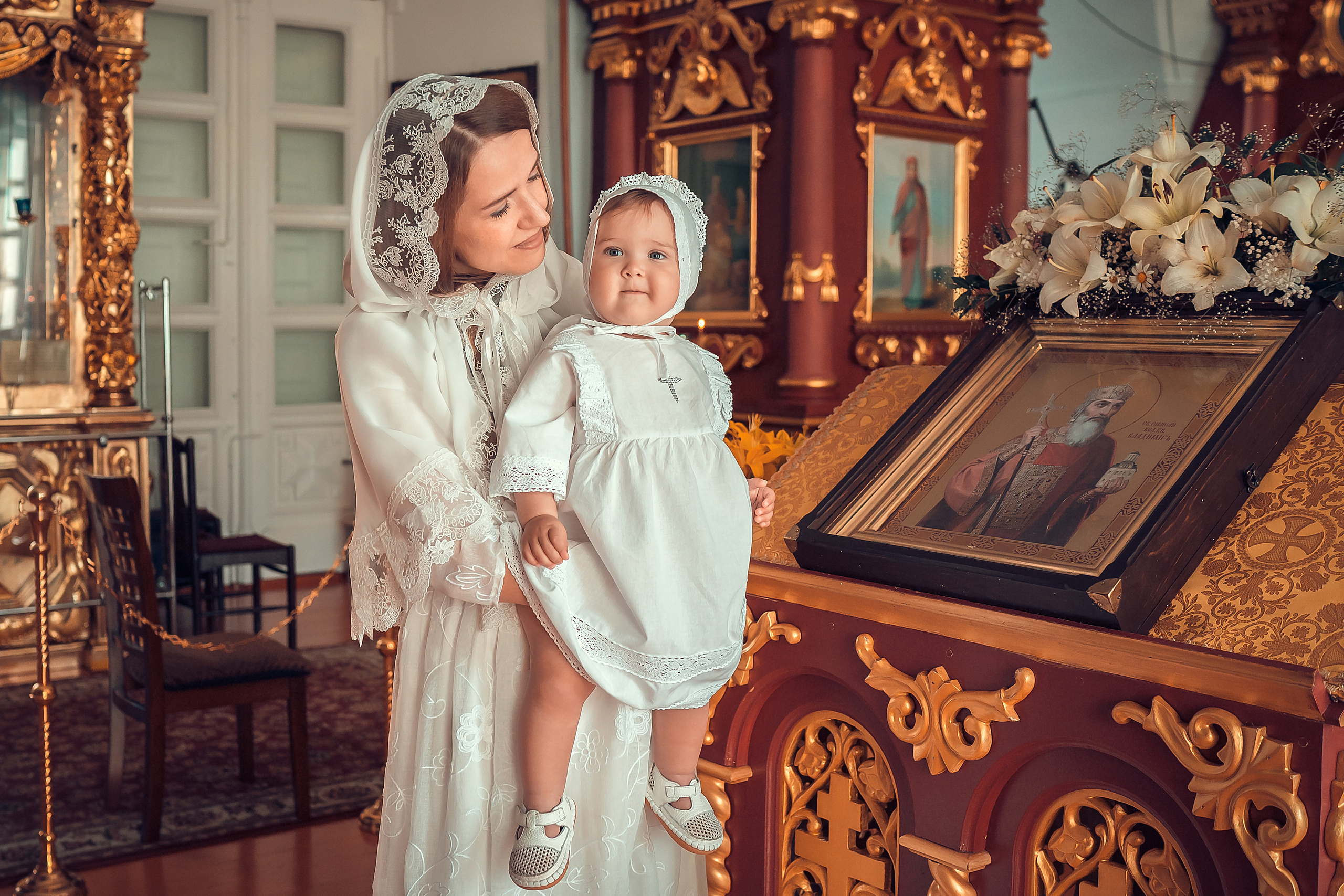 Крещение Кристины, Благовещенский Собор. Фотограф на Крещение и Венчание в Красноярске Рамазанова Юлия