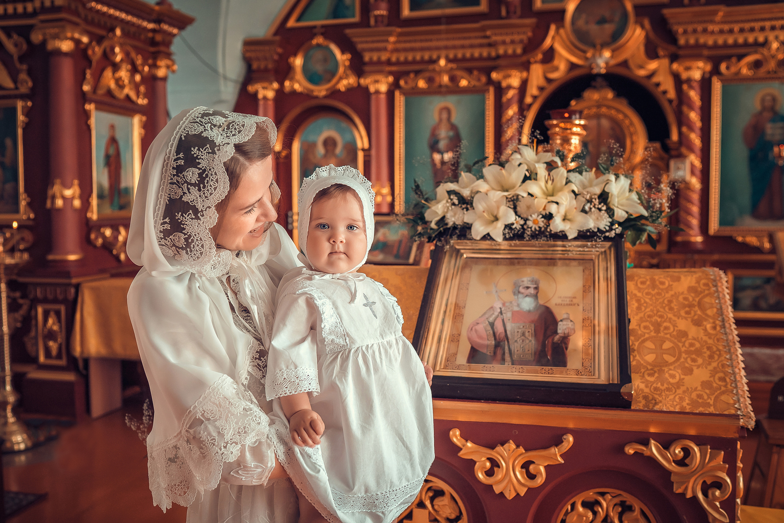 Крещение Кристины, Благовещенский Собор. Фотограф на Крещение и Венчание в Красноярске Рамазанова Юлия