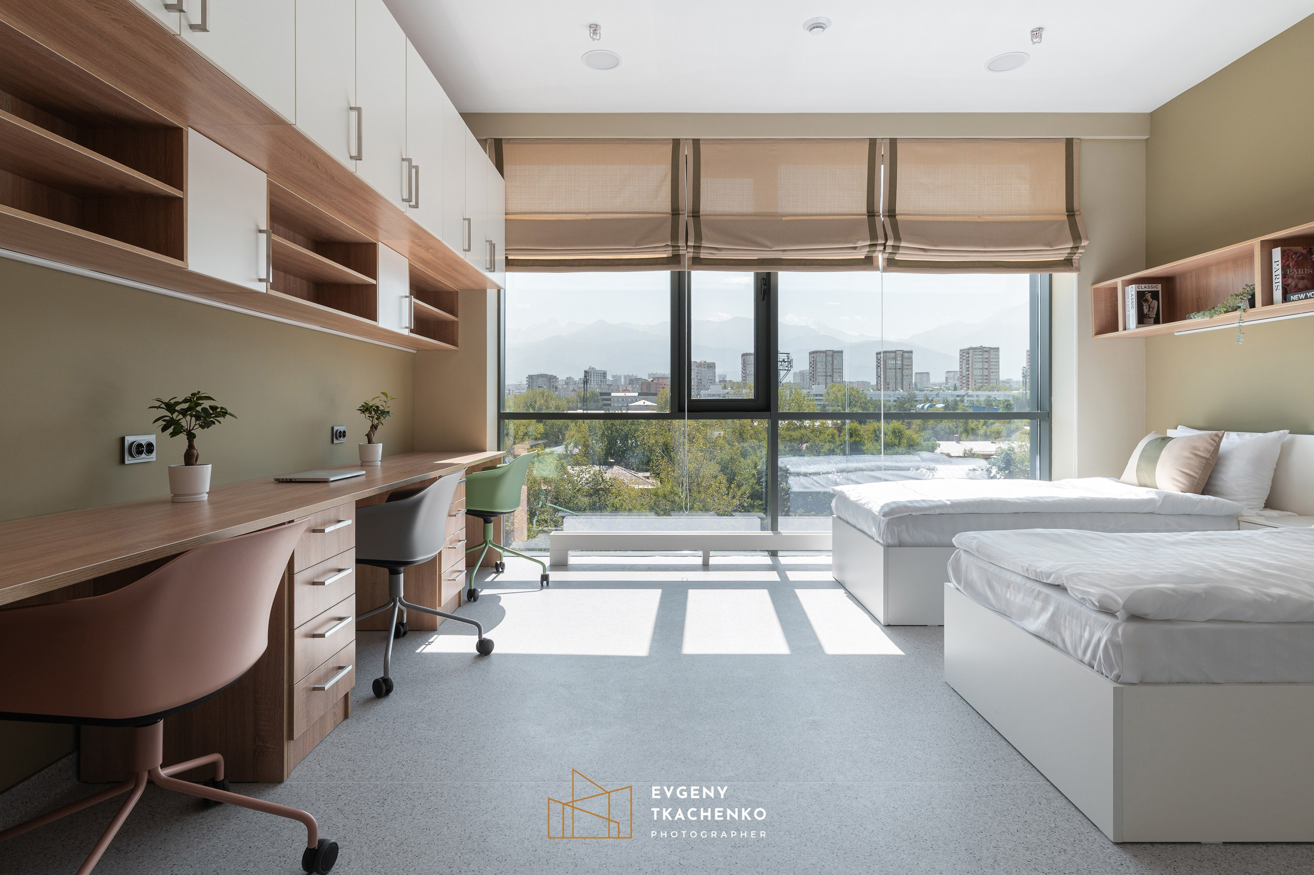 Общежитие университета NarXoz в Алматы. Архитектурный и интерьерный фотограф в Казахстане