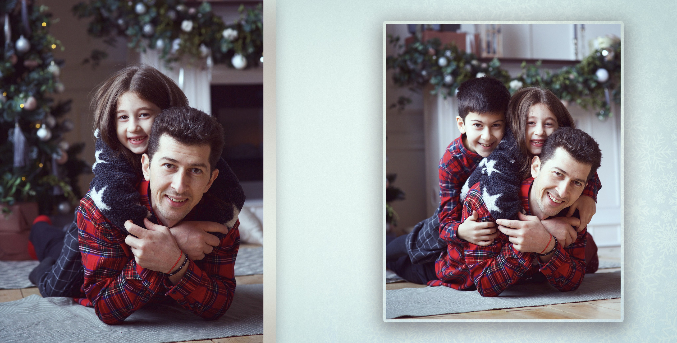 Большая дружная семья в Рождественской фотостудии. Фотохудожник Наталия Кирсанова