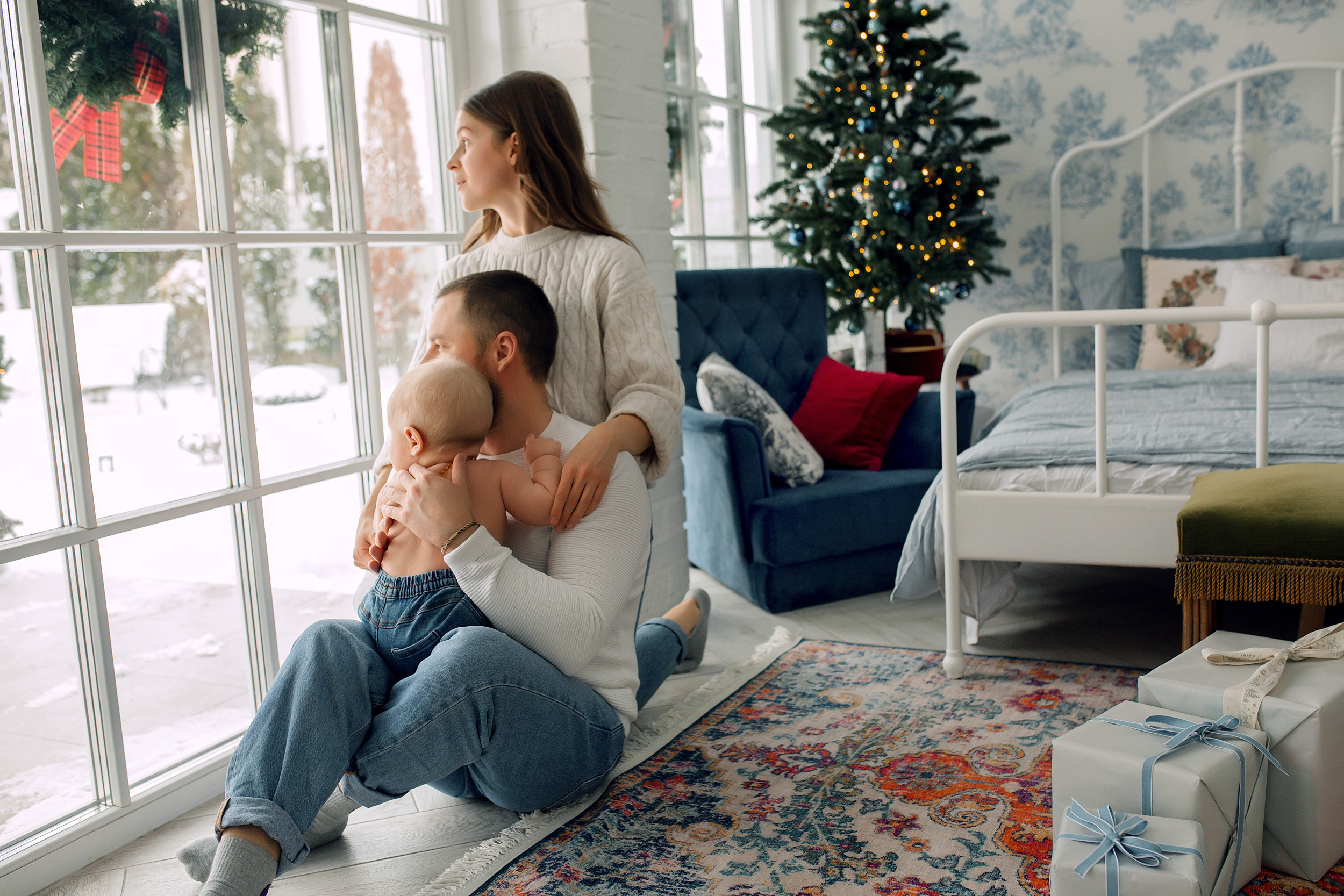 Мишка, Татьяна и Денис. Фотограф новорожденных Оксана Полевская