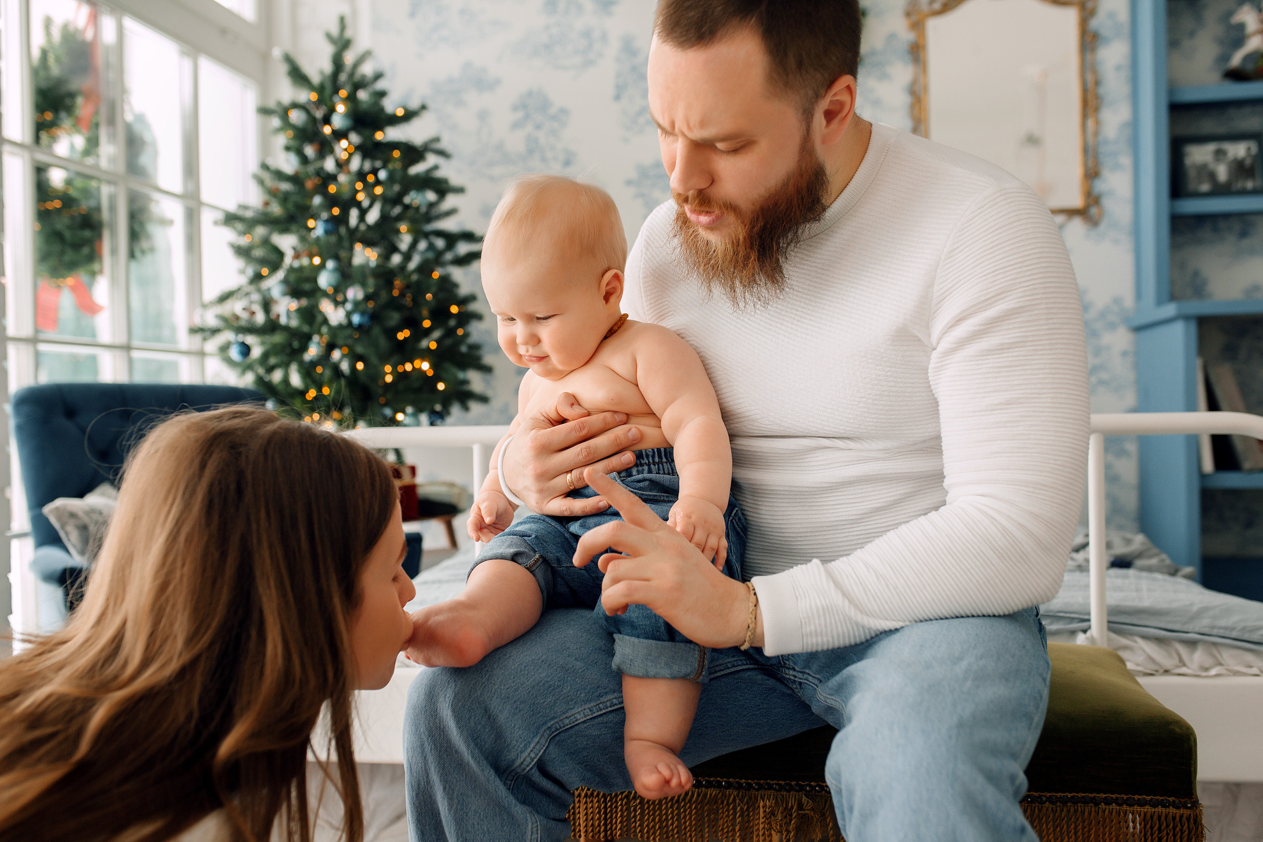 Мишка, Татьяна и Денис. Фотограф новорожденных Оксана Полевская