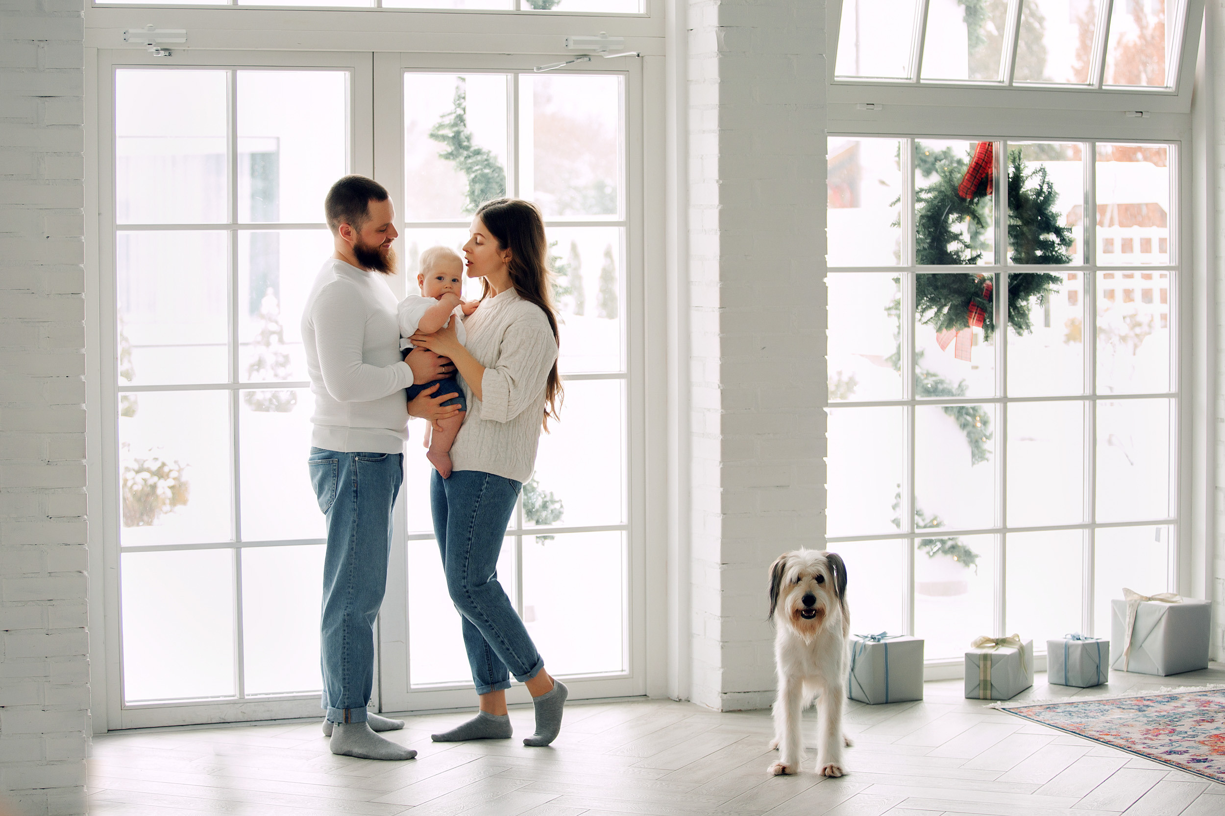 Мишка, Татьяна и Денис. Фотограф новорожденных Оксана Полевская