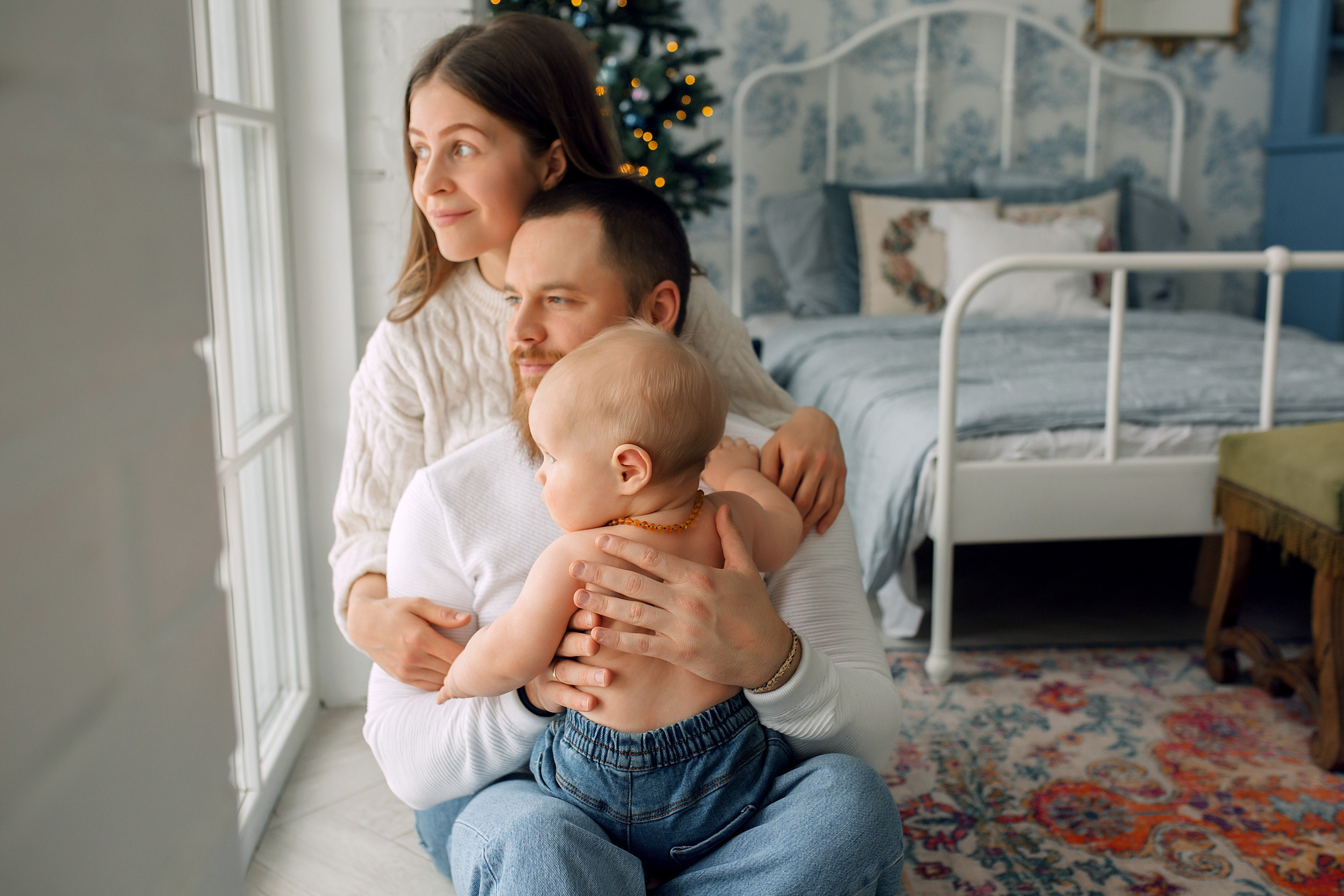 Мишка, Татьяна и Денис. Фотограф новорожденных Оксана Полевская