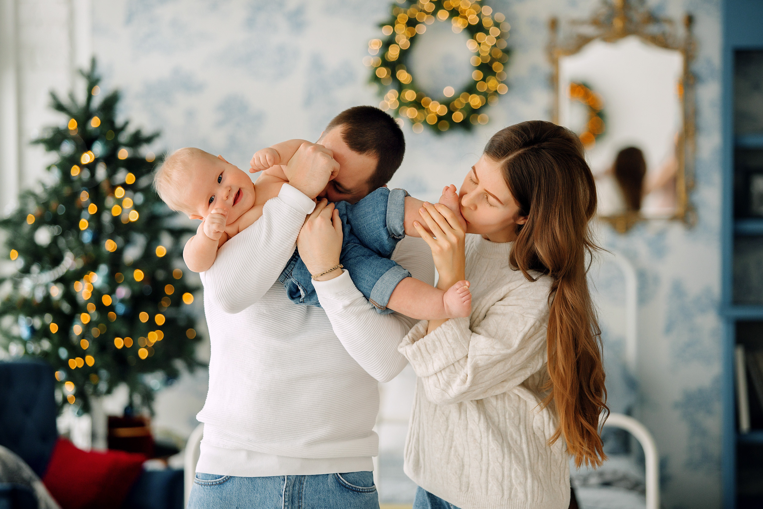 Мишка, Татьяна и Денис. Фотограф новорожденных Оксана Полевская