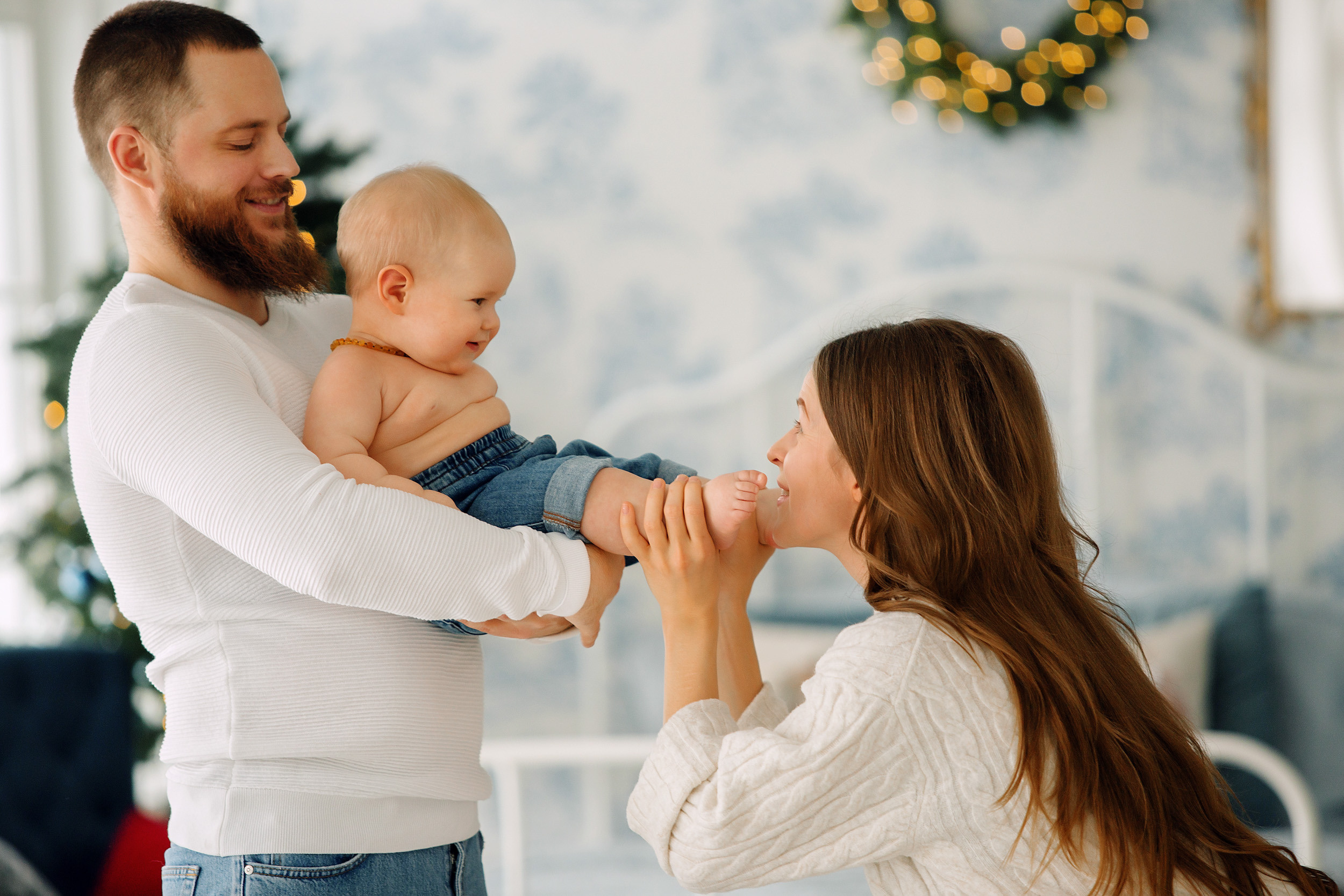 Мишка, Татьяна и Денис. Фотограф новорожденных Оксана Полевская