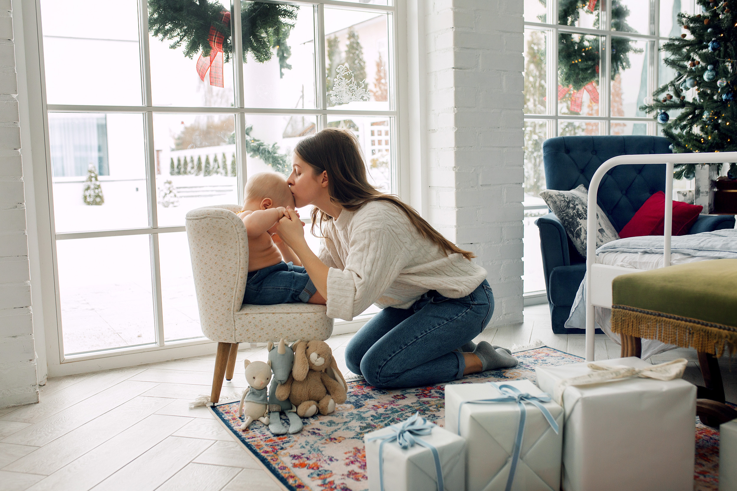 Мишка, Татьяна и Денис. Фотограф новорожденных Оксана Полевская