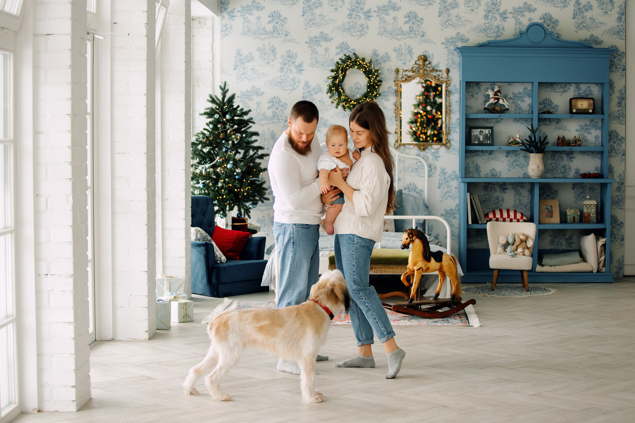 Мишка, Татьяна и Денис. Фотограф новорожденных Оксана Полевская