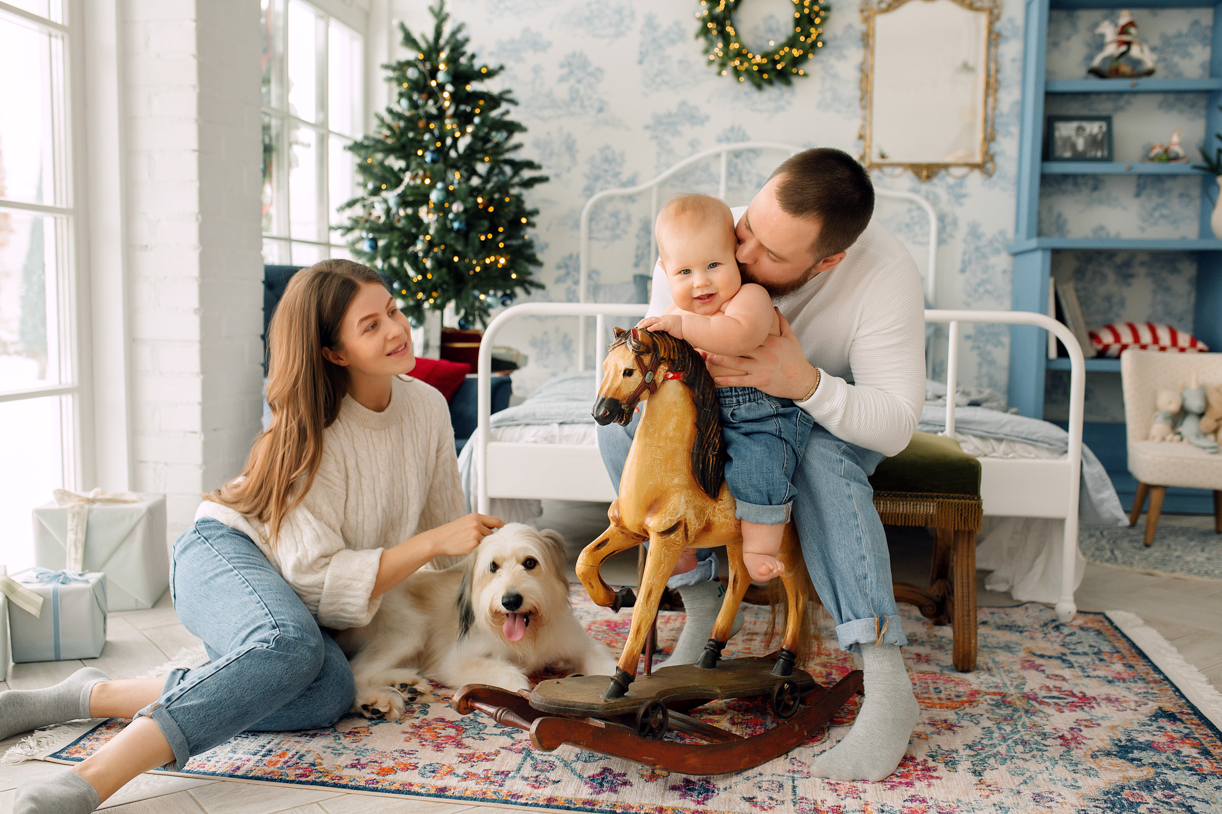 Мишка, Татьяна и Денис. Фотограф новорожденных Оксана Полевская