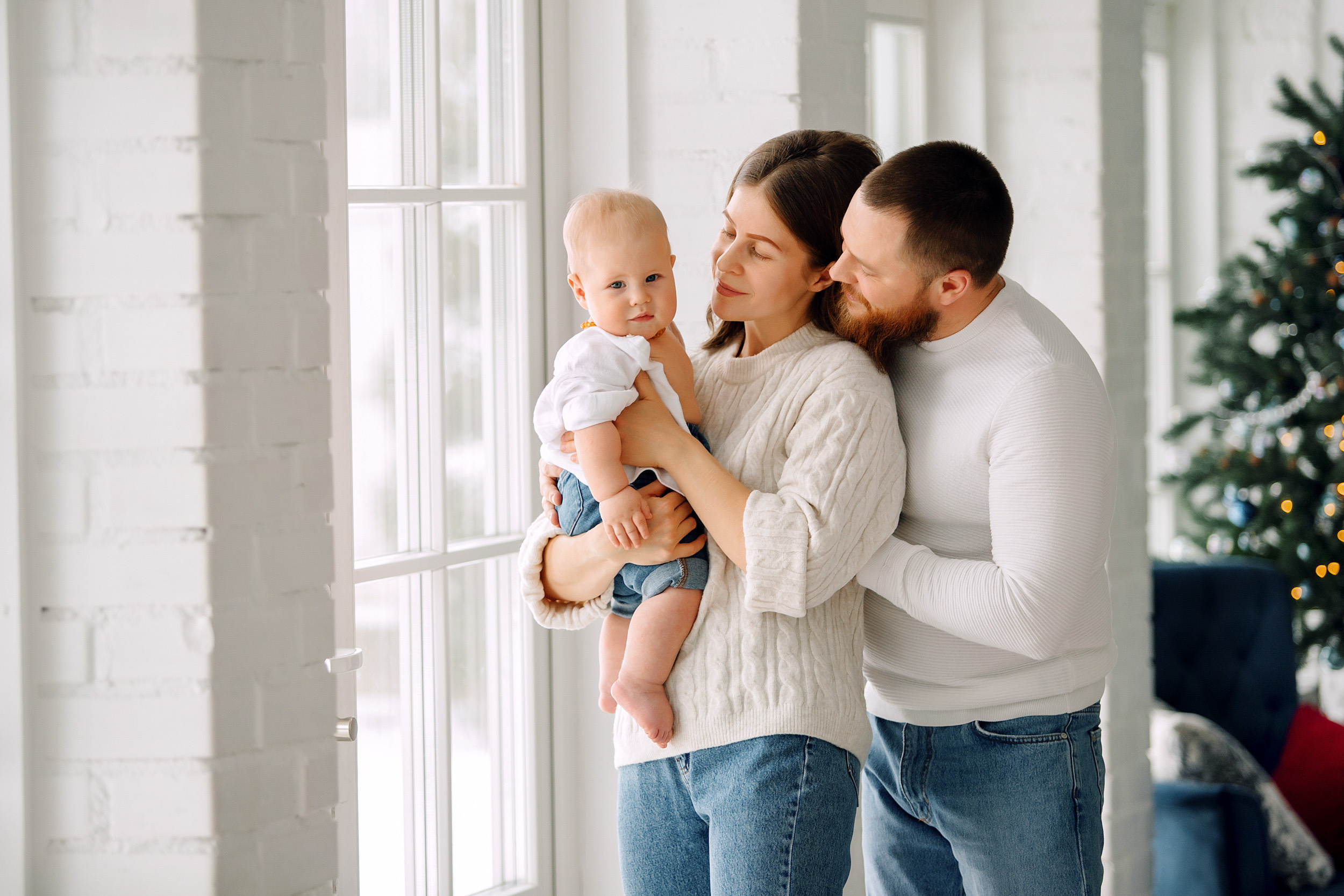 Мишка, Татьяна и Денис. Фотограф новорожденных Оксана Полевская