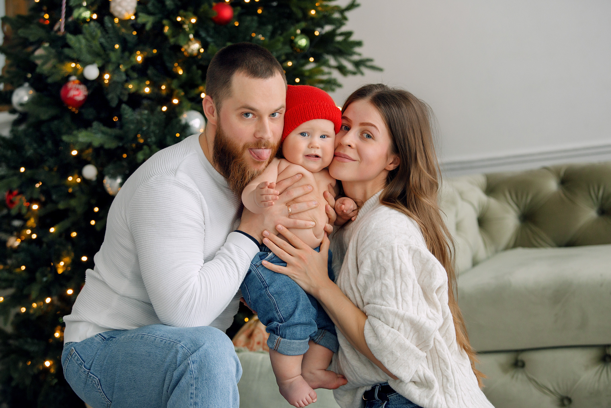 Мишка, Татьяна и Денис. Фотограф новорожденных Оксана Полевская