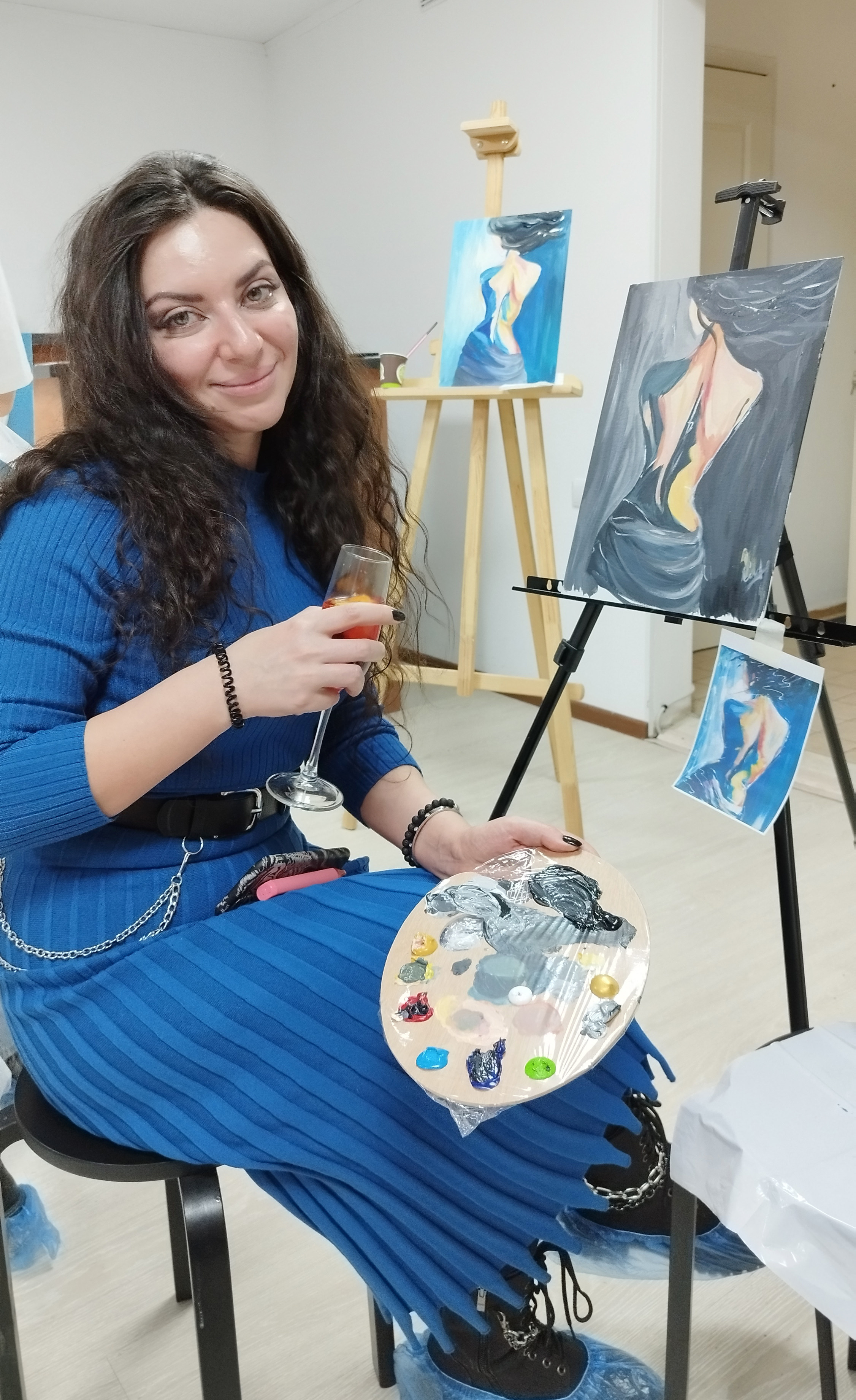 арт вечеринка с рисованием картин на холсте