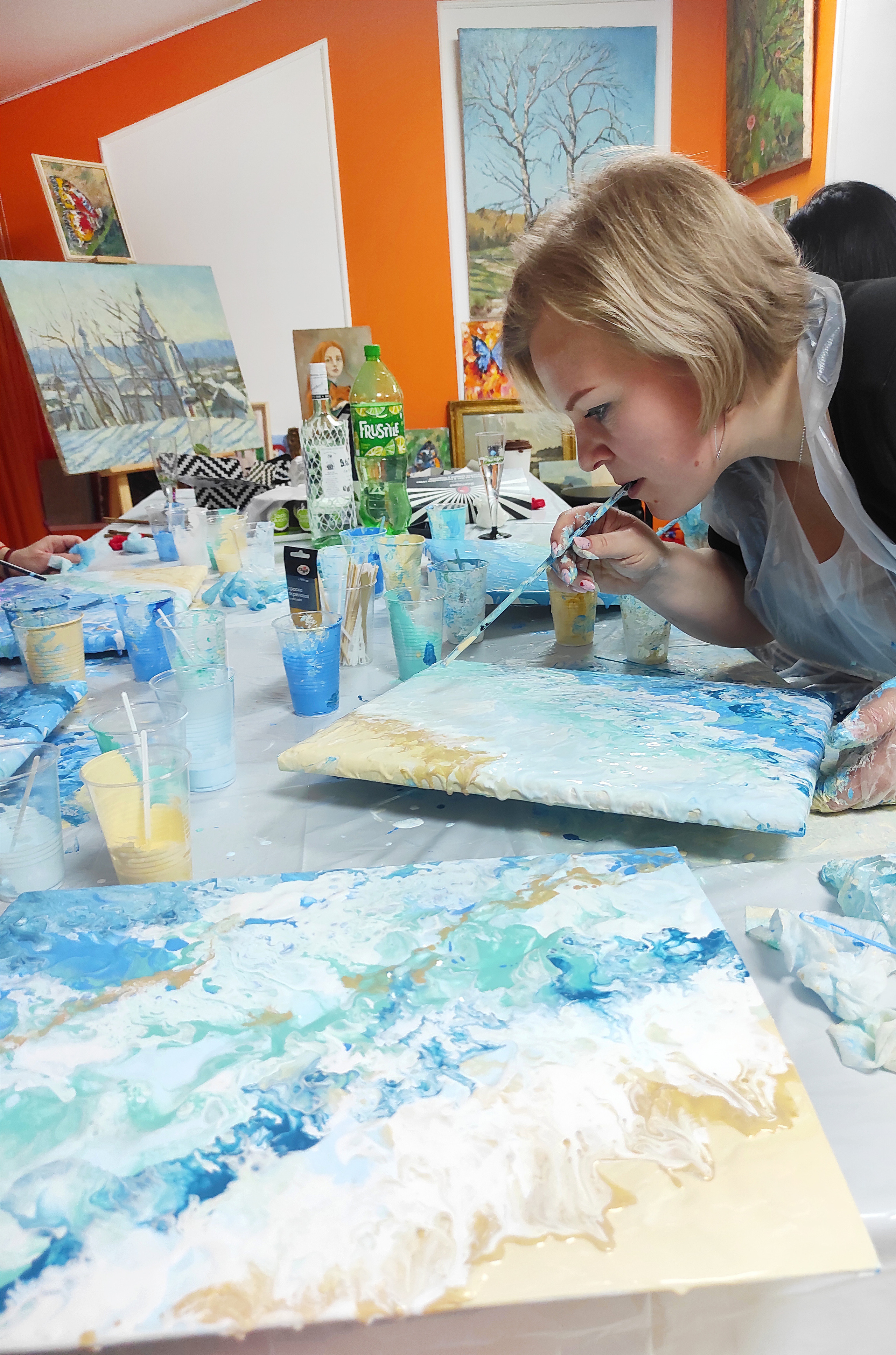 мастер-класс в технике Флюид арт