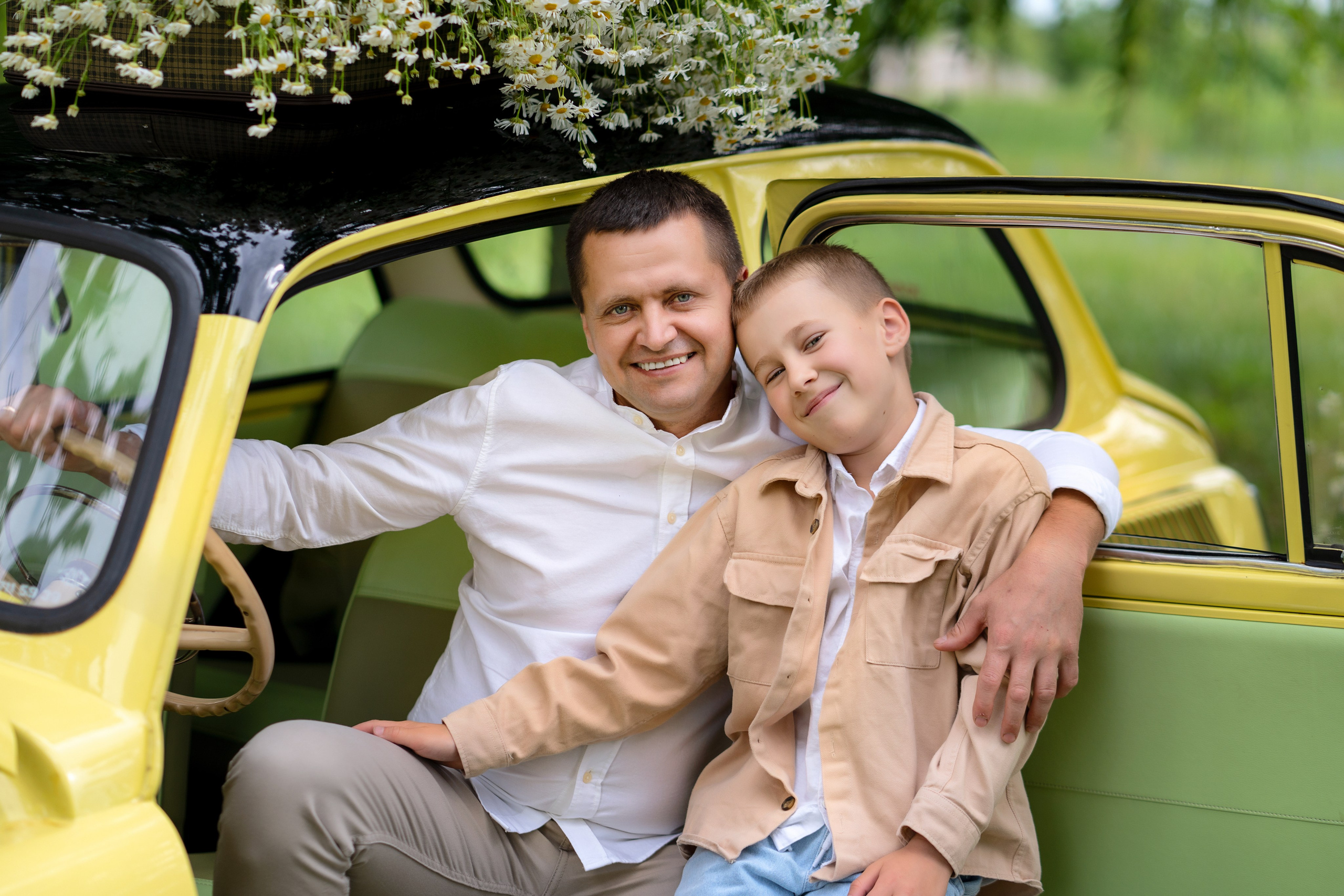 Фотодень Машина с ромашками. Семейный и свадебный фотограф Минск, Беларусь Анна Орловская