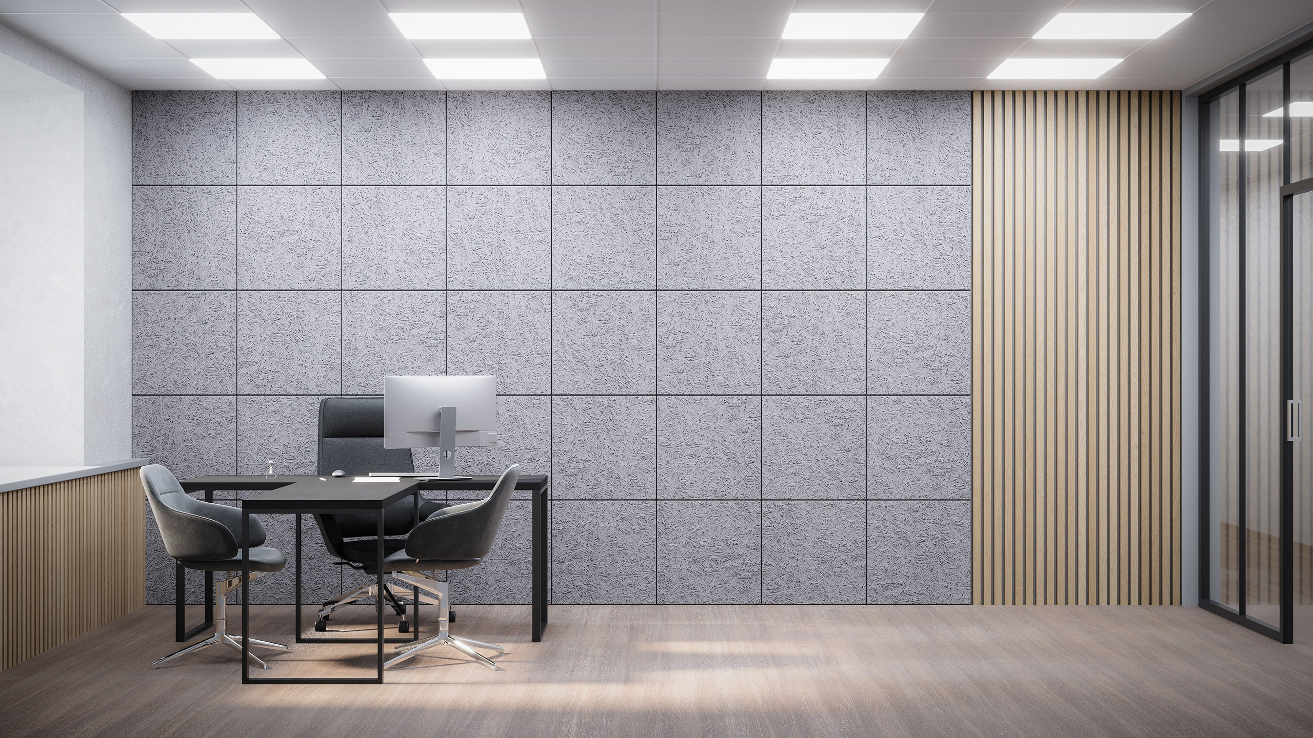 Визуализация фибролитовых панелей в интерьере 3. LAPUTENKO visual — Студия 3D-визуализации