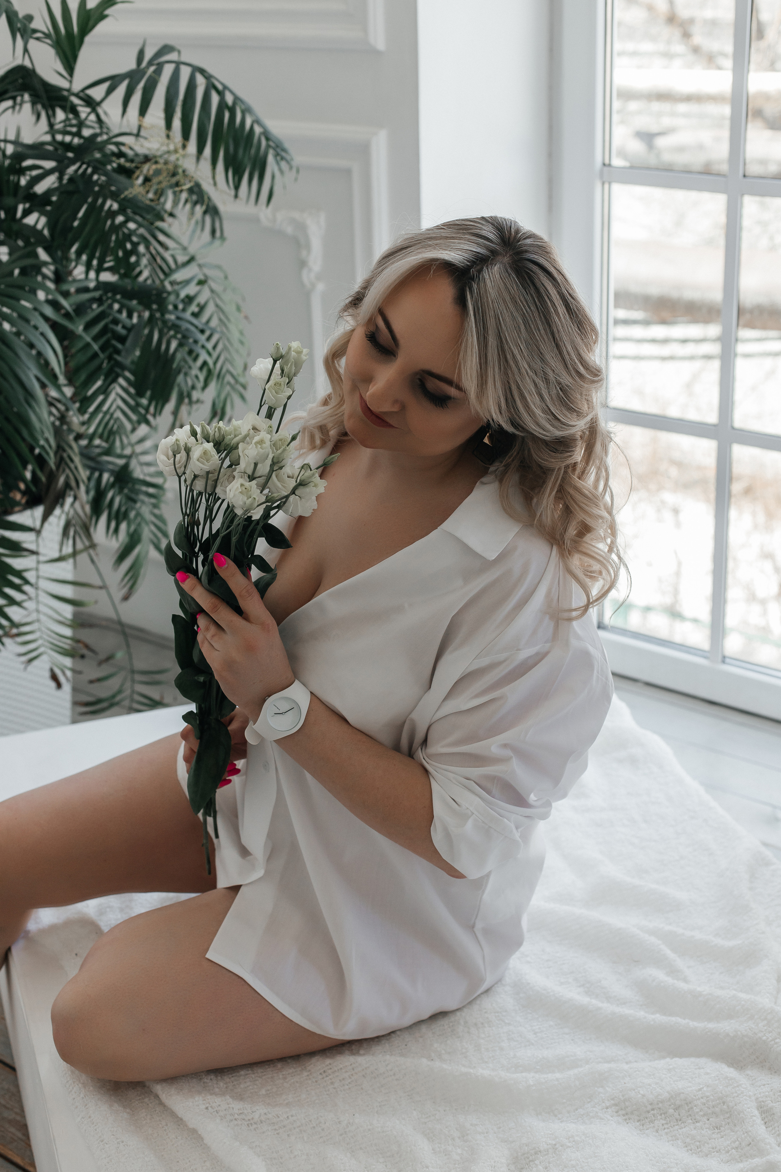 Съёмка с живыми цветами. Главная