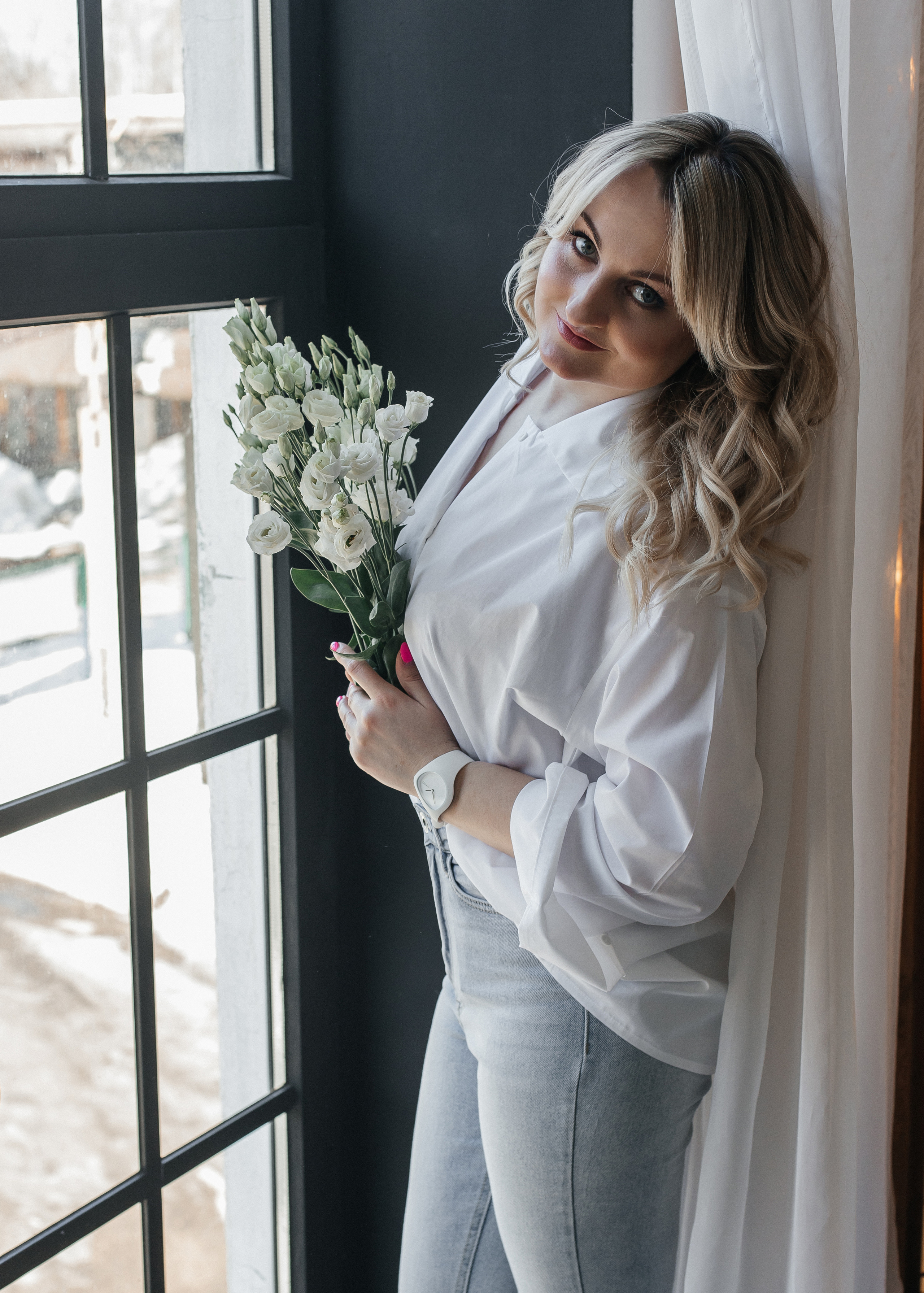 Съёмка с живыми цветами. Главная