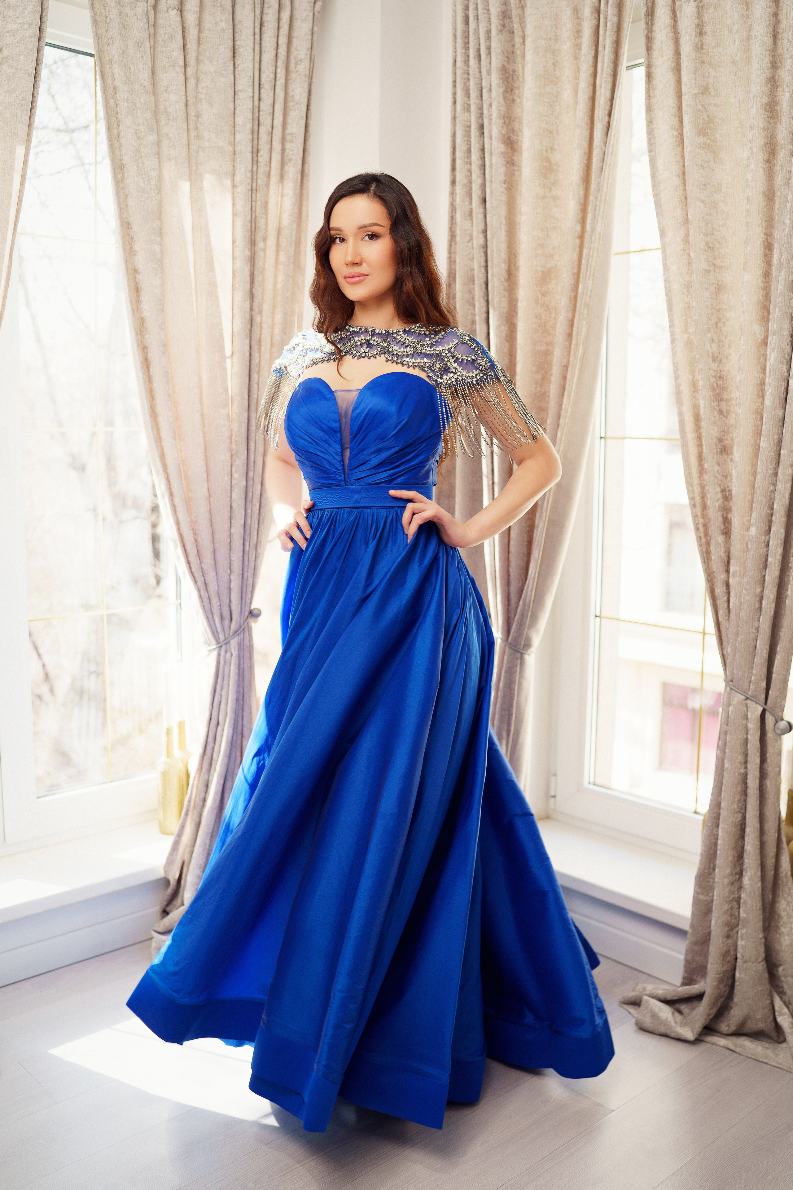 Красивые кадры в синем платье — фотосессия в Краснодаре места для съемки