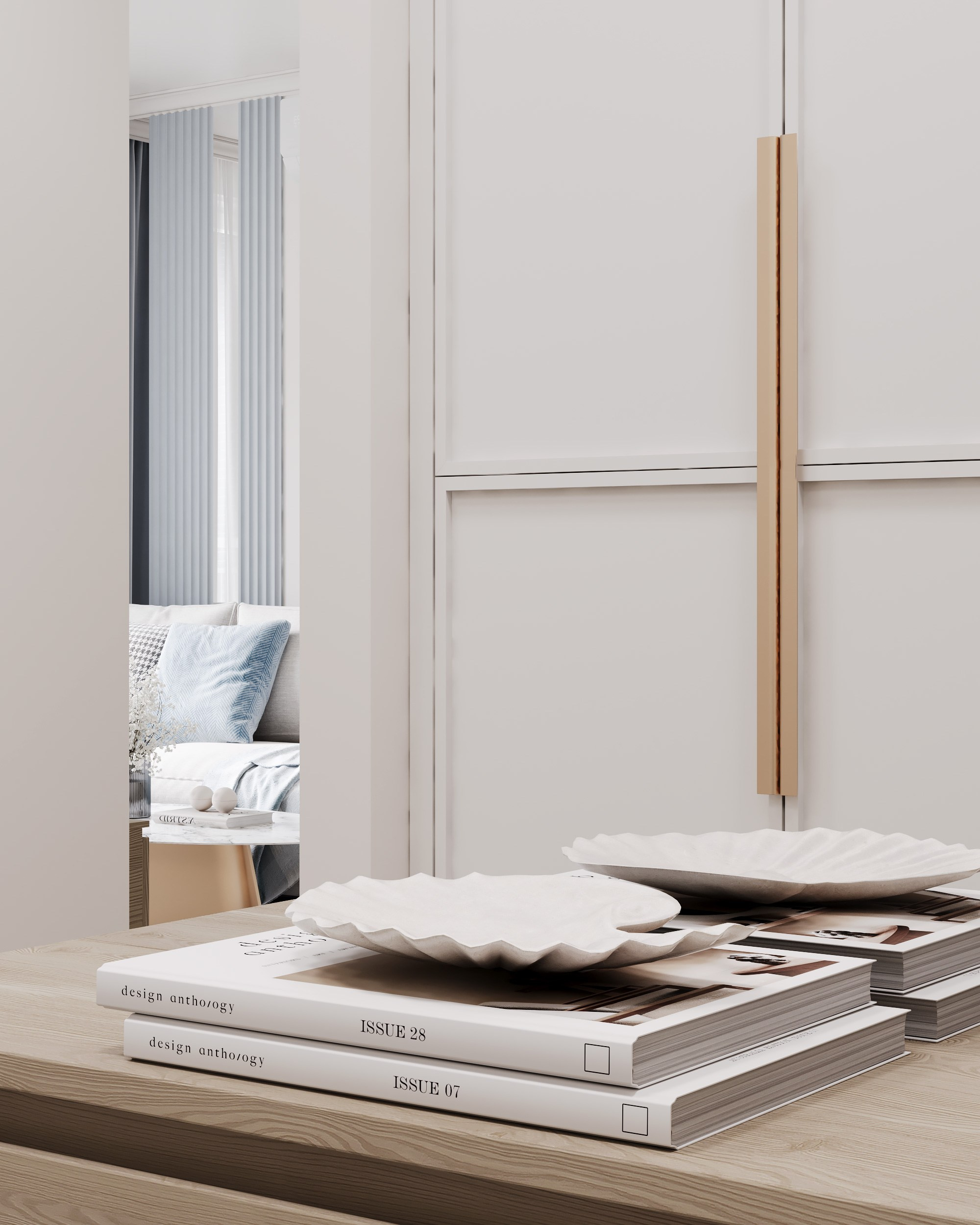 Blue Classic. Дизайн интерьера | 3D визуализация | Миланская Марина