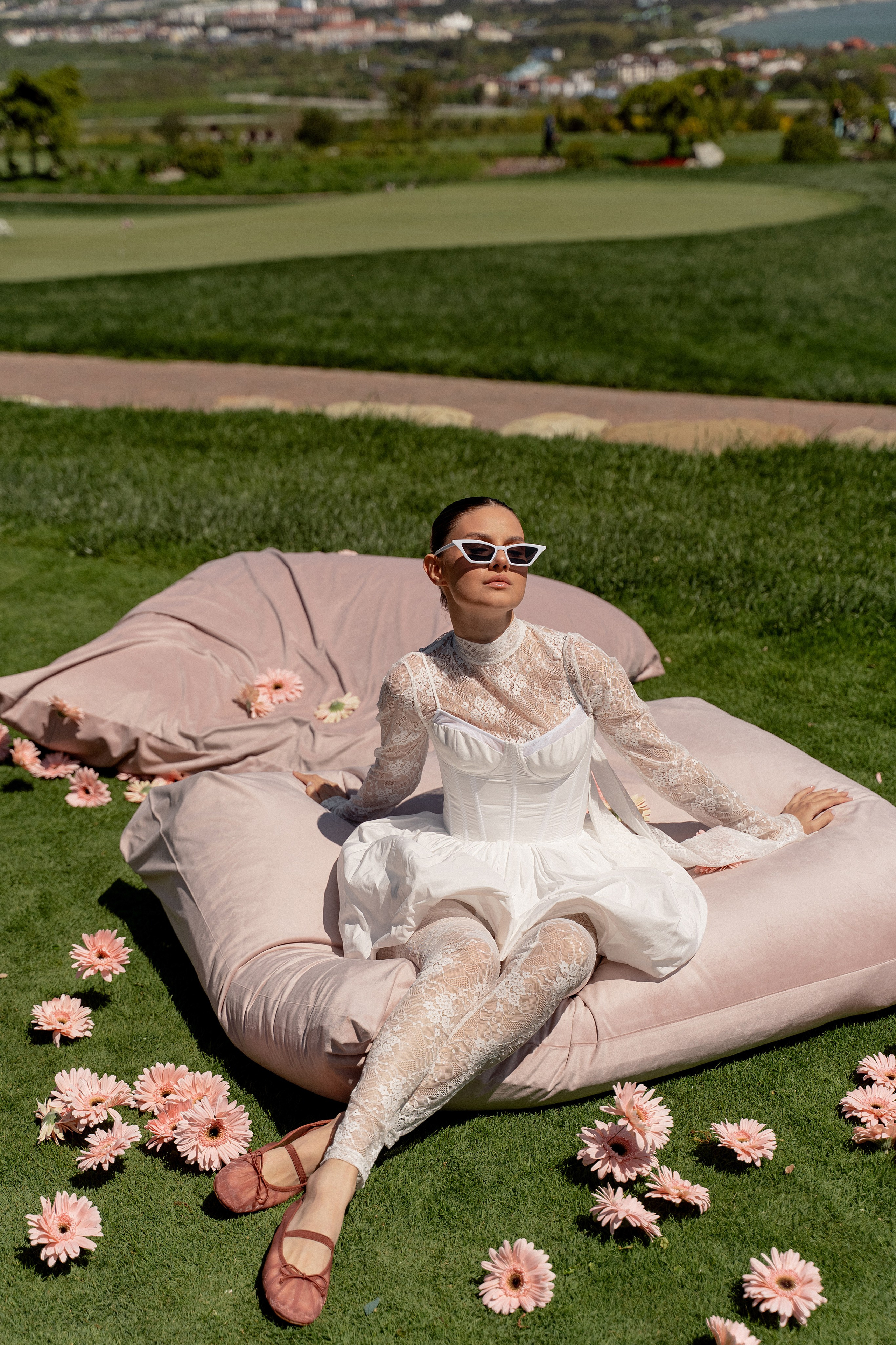 утро невесты на поле для гольфа в Геленджике