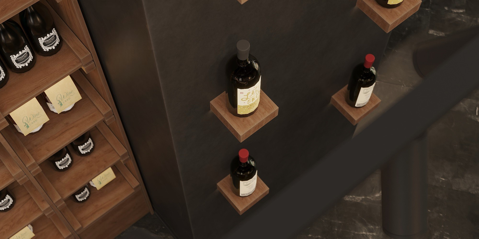 Дизайн интерьера бутика вина, г. Москва, 52 м². Ксения. 3D‑визуализатор