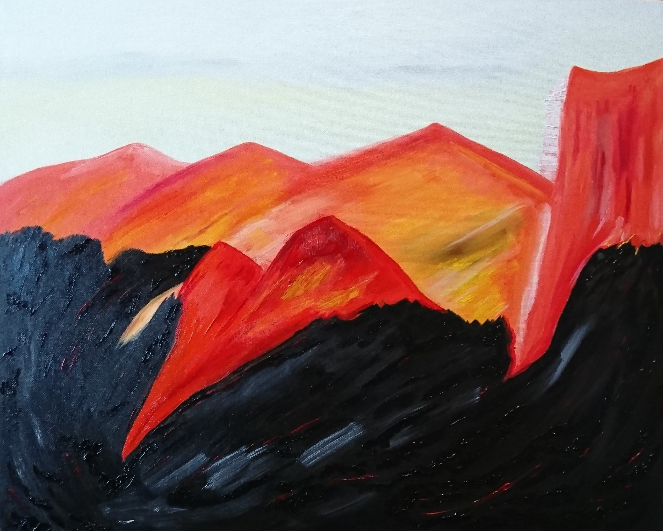 У каждого свои горы 1,  50х60 см, холст на картоне, масло.