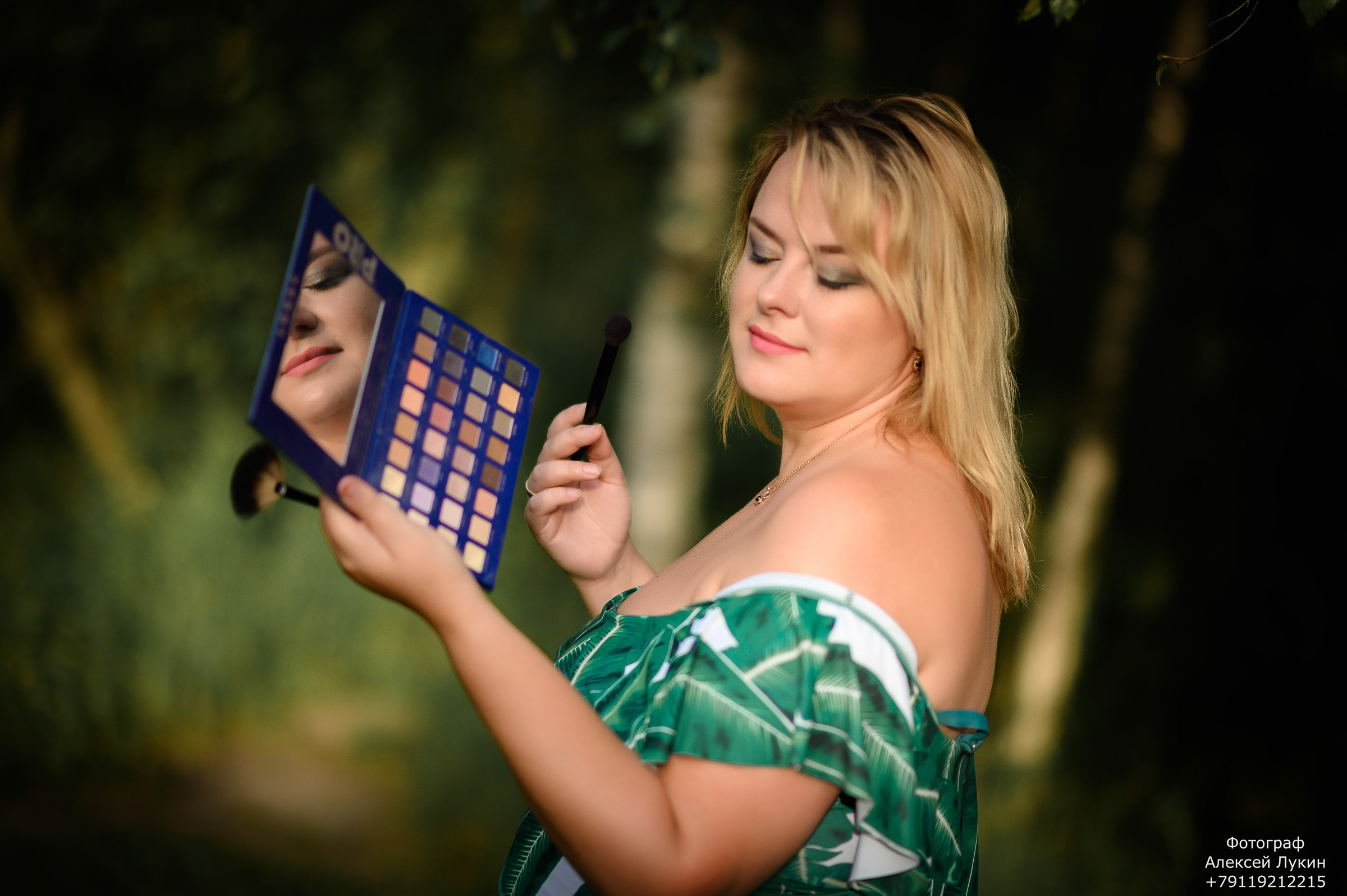 фотосессия в парке с макияжем на рассвете