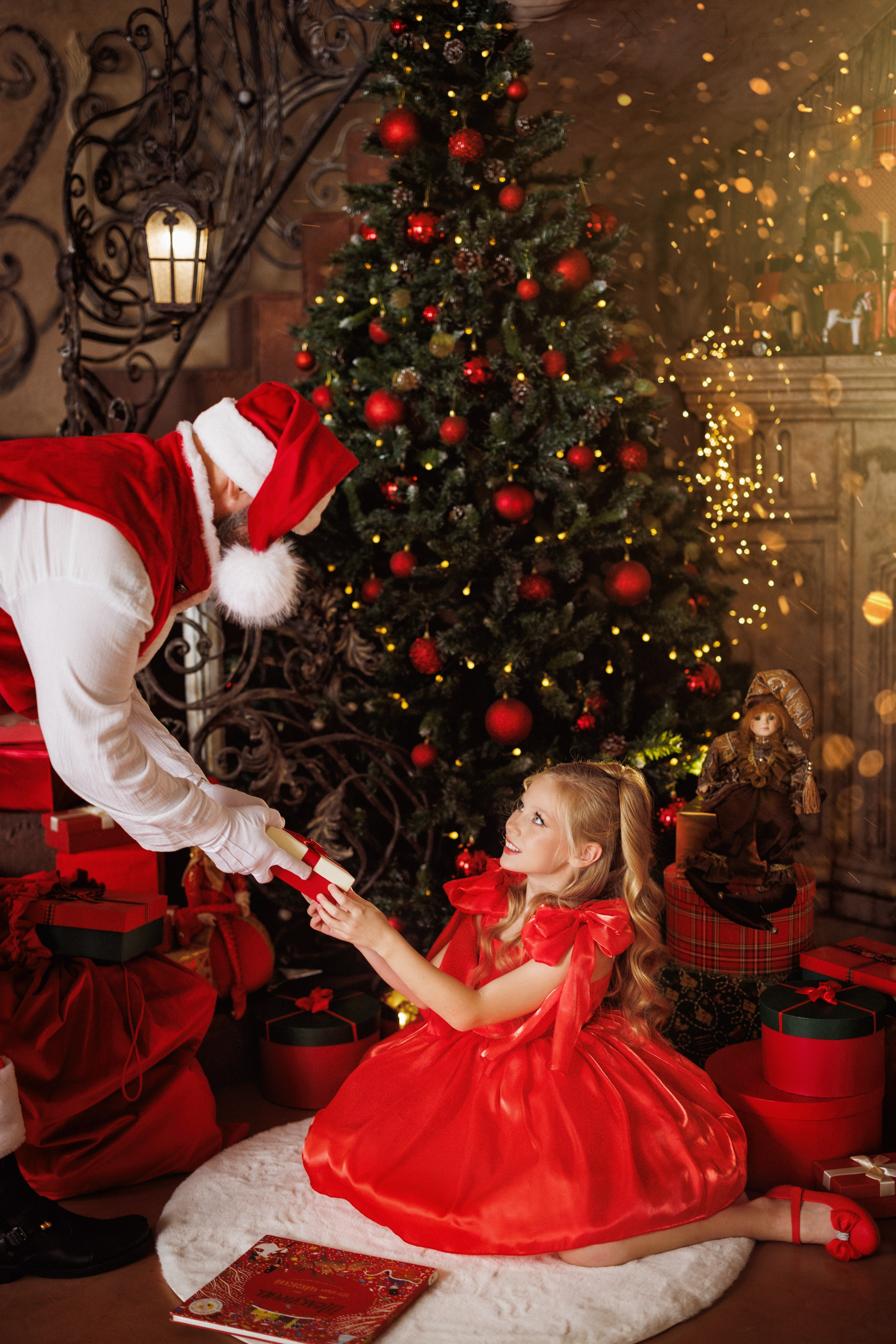 Сказочная новогодняя фотосессия с Сантой, в фотостудии в города Краснодара. Семейный и детский фотограф в Краснодаре Анна Трашкова