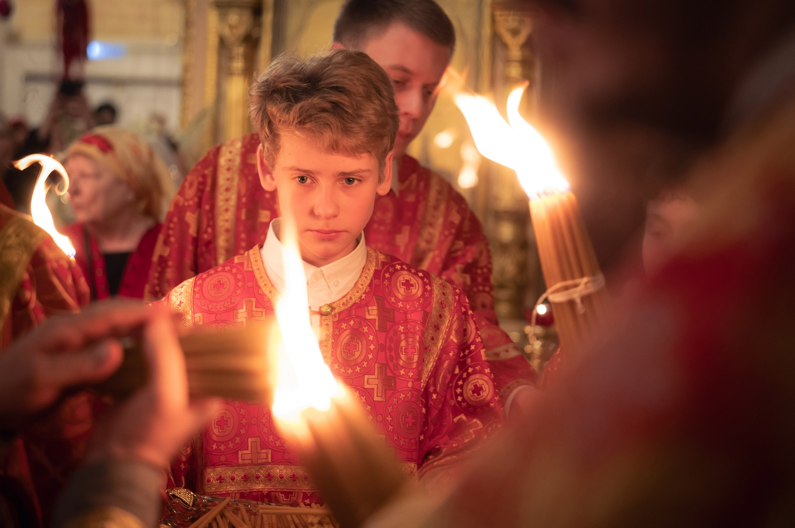Богородский храм. Пасха. Полунощница, Божественная литургия. Антон и Татьяна Денисенко — В храме