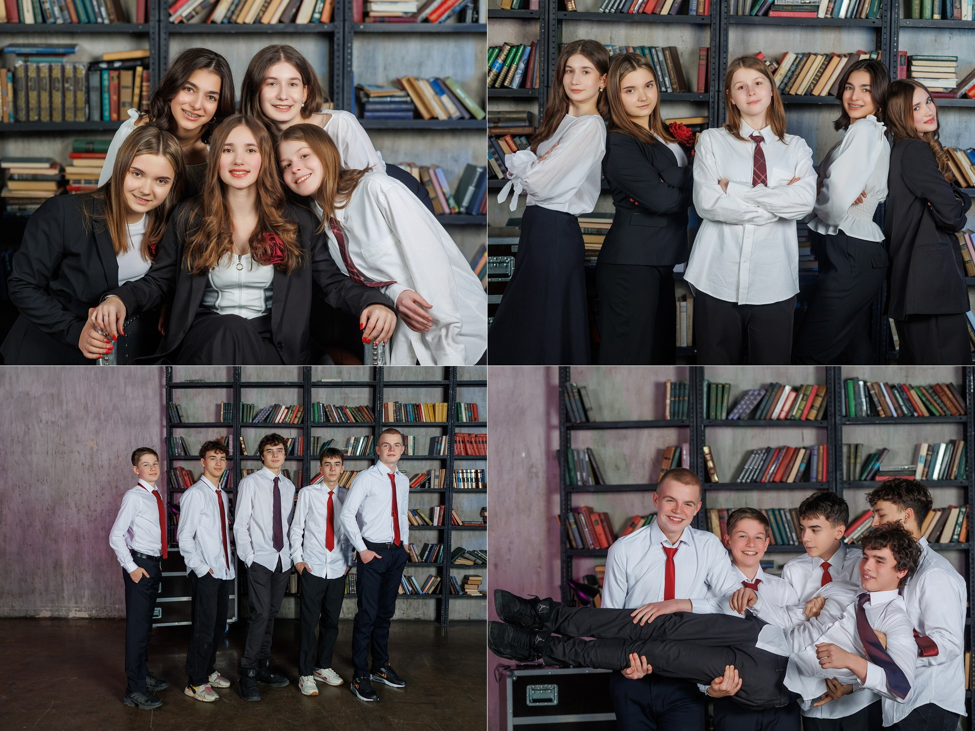 Выпускные альбомы для старших классов в студии. Профессиональная фото и видеосъемка. Москва