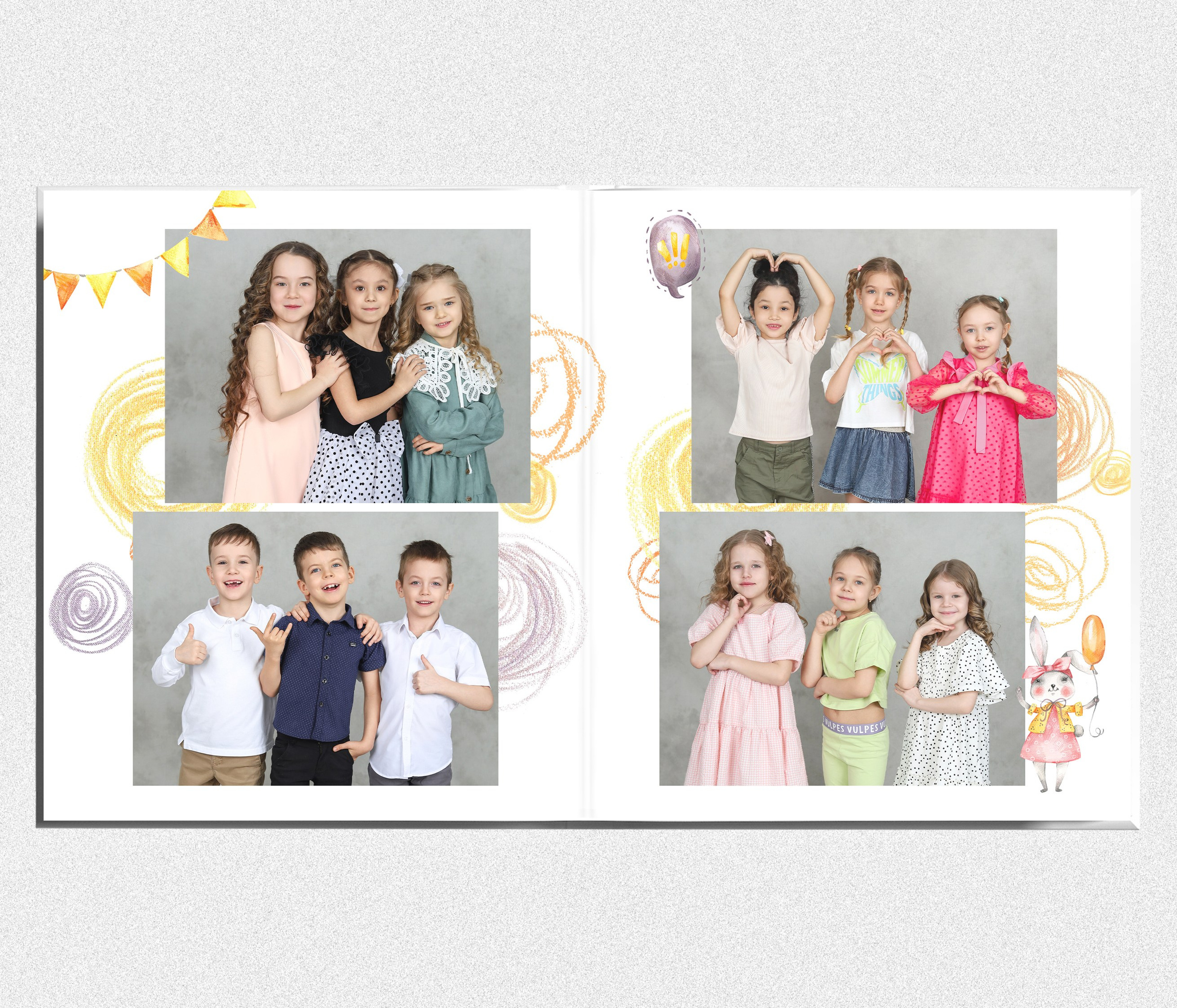 Детская фотокнига "Солнечные зайчики". Выпускные альбомы в Тюмени для школ, садов, вузов спортивных секций