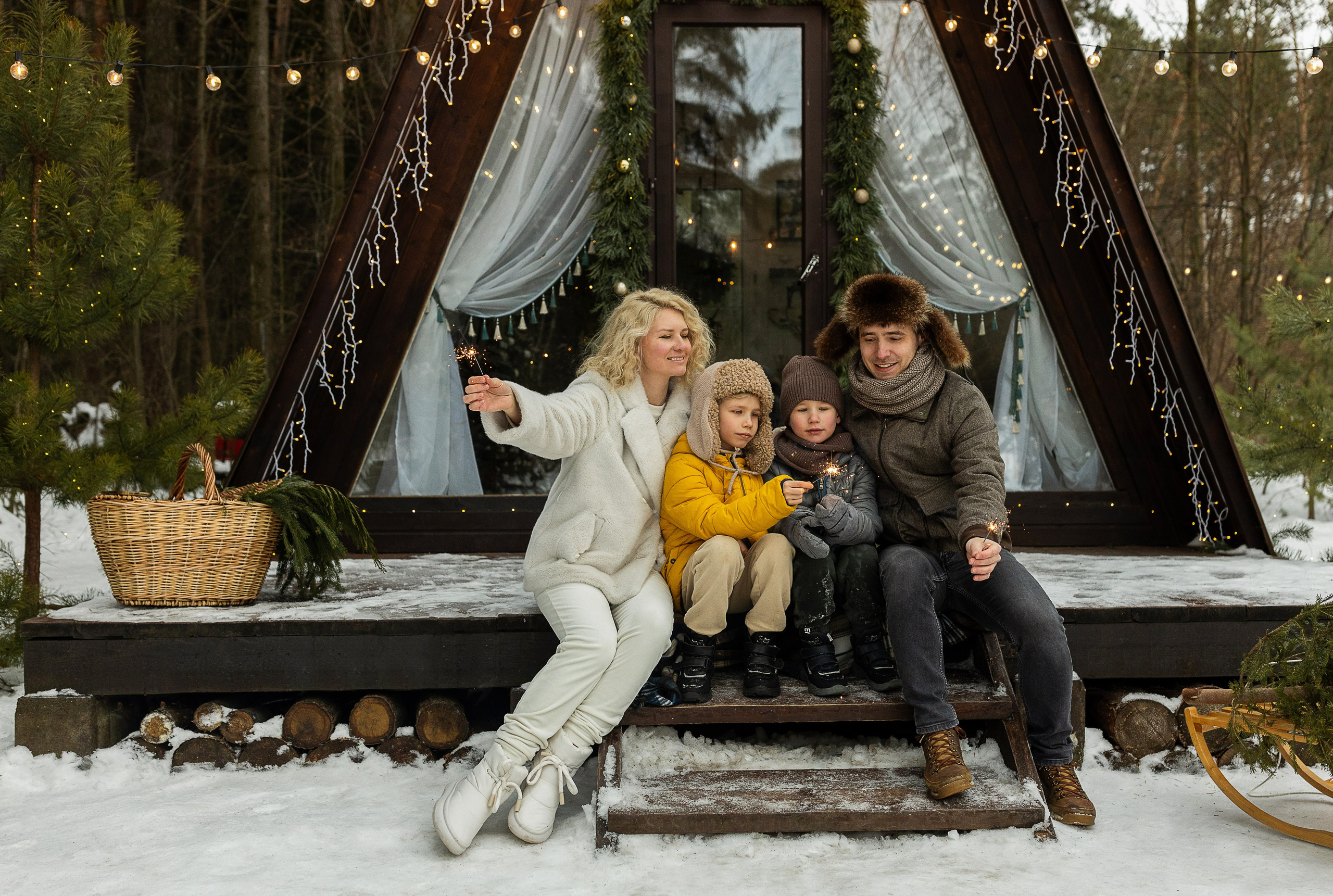 Зима в Кантри Хаус (загородная локация). Семейный и детский фотограф в Москве Олеся Маркина