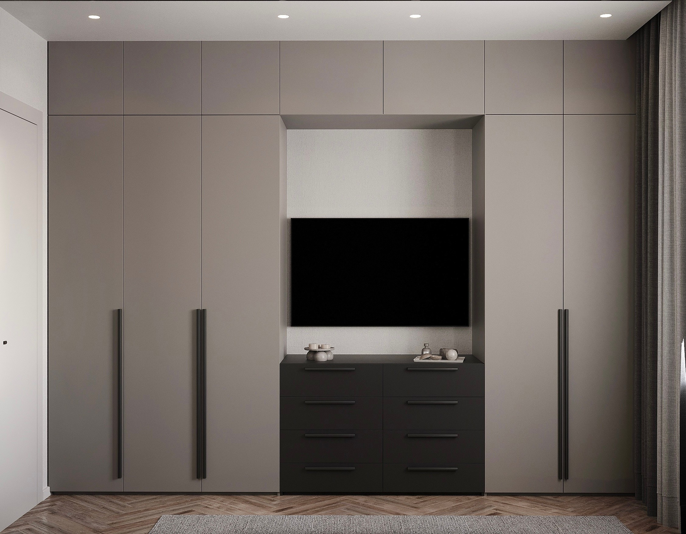 Монохромная квартира 50 м² для обаятельного мужчины. Батракова Наталья дизайнер интерьеров Санкт-Петербург Москва Архангель