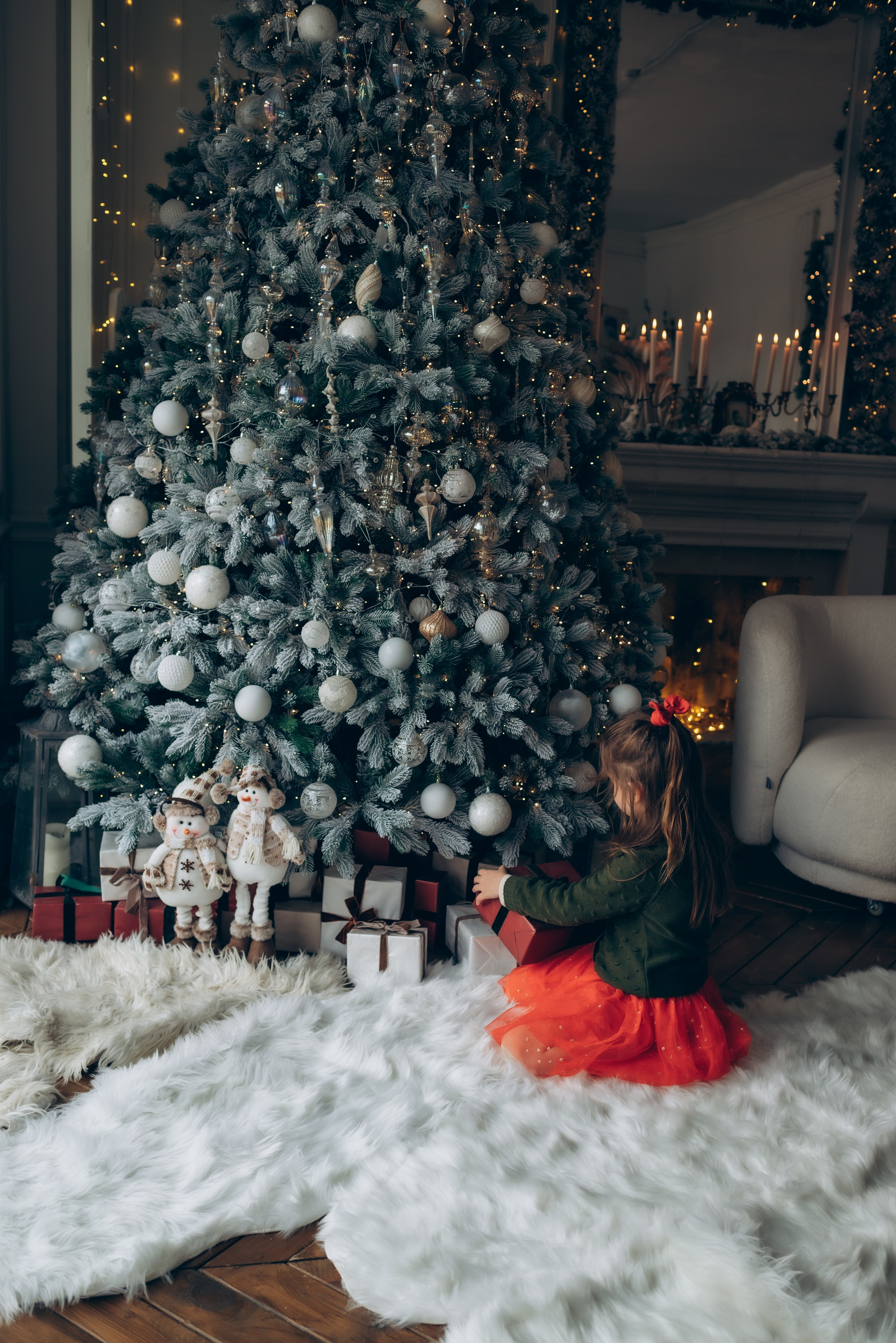 Новогодняя съемка Ксюша с дочками. Семейный фотограф в Тюмени Ксения Мязитова