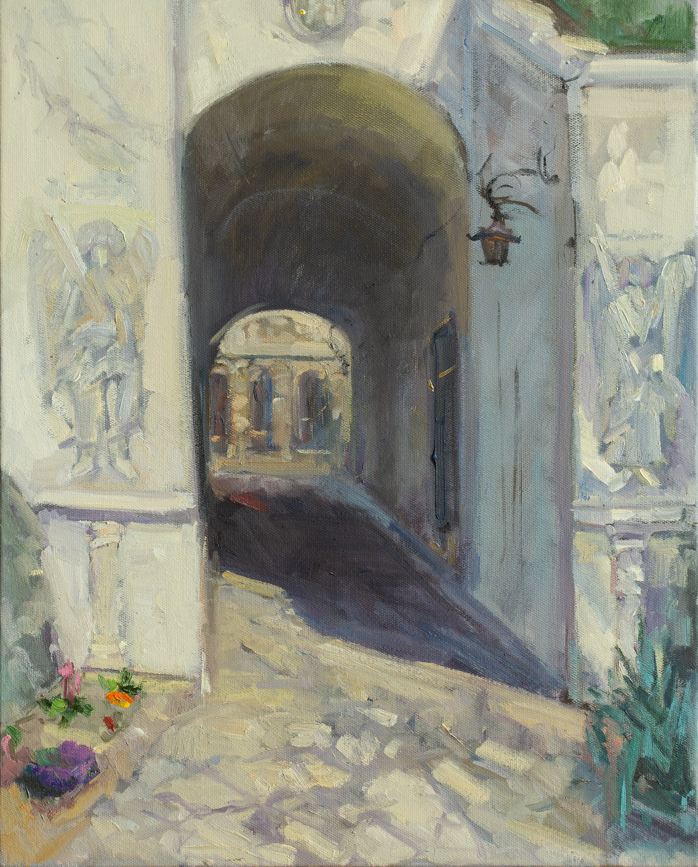 "Вход в монастырь. Этюд" холст, масло 50х40см, 2024