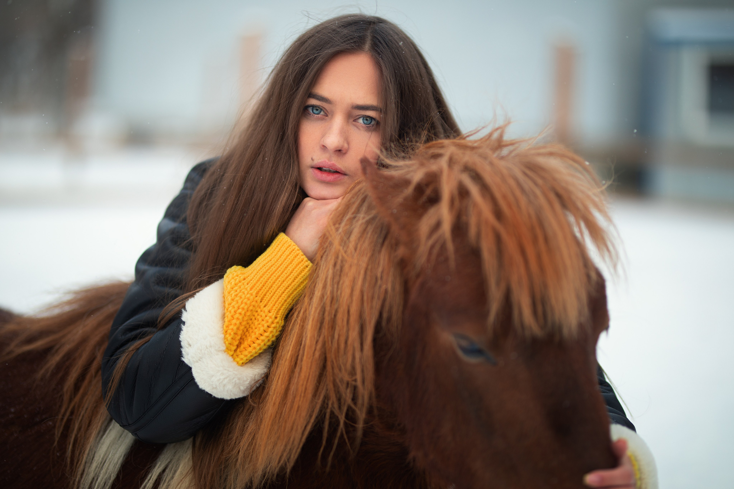 Зимняя съемка с Ольгой с лошадью в формате для «себя»