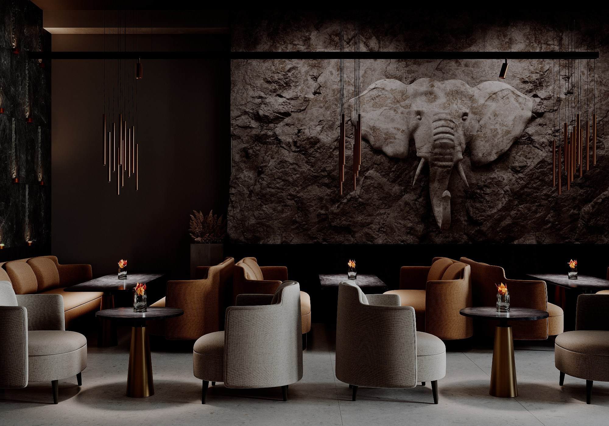 Кальянная, дизайнер Ханнанова Диана. 3d-визуализатор Лилия Яровая