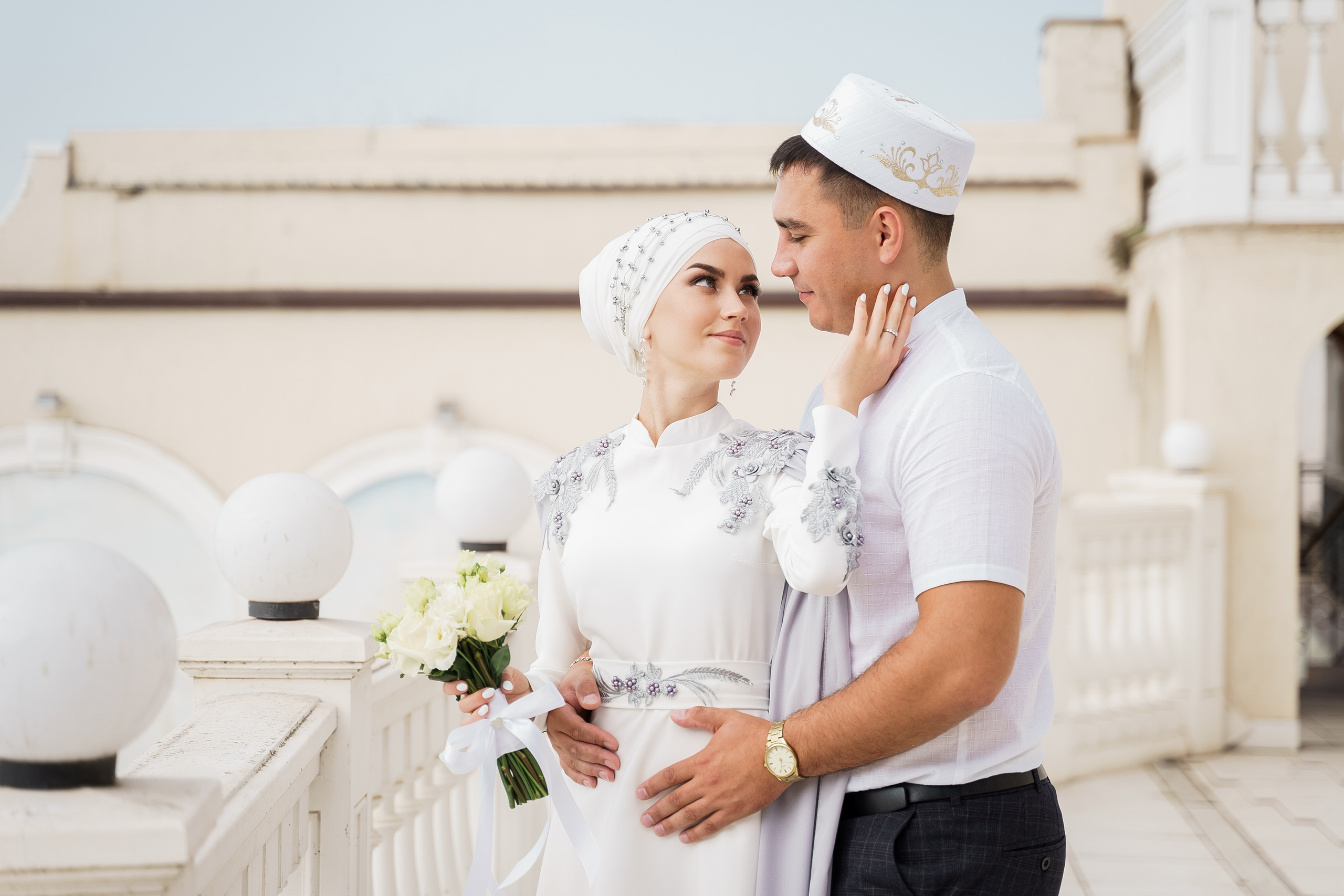 Венер и Линара, Соборная мечеть им. Хусаин-Бека. Свадебный семейный фотограф Ксения Божко Уфа Раевка никах в Нарыстау
