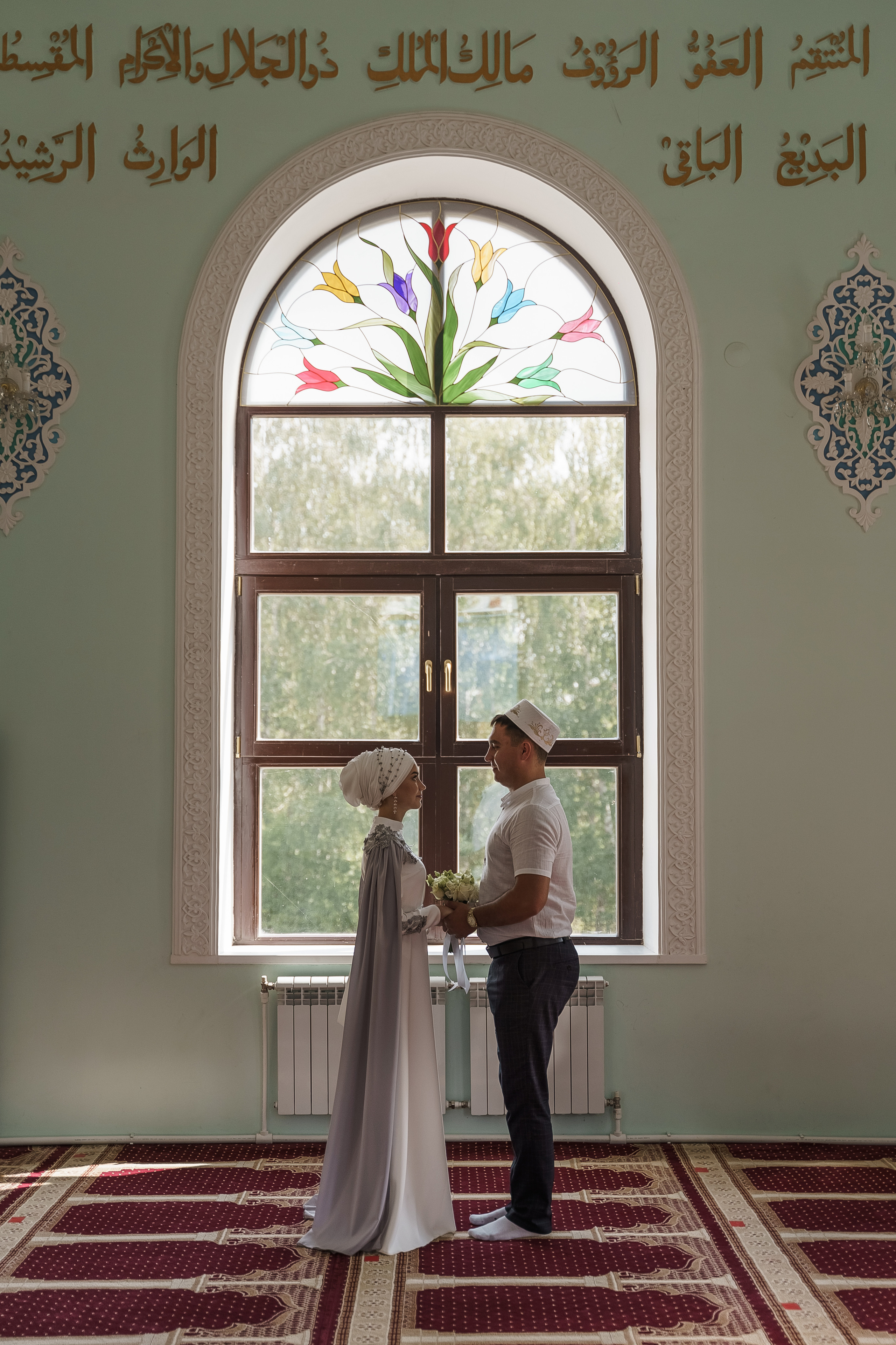 Венер и Линара, Соборная мечеть им. Хусаин-Бека. Свадебный семейный фотограф Ксения Божко Уфа Раевка никах в Нарыстау