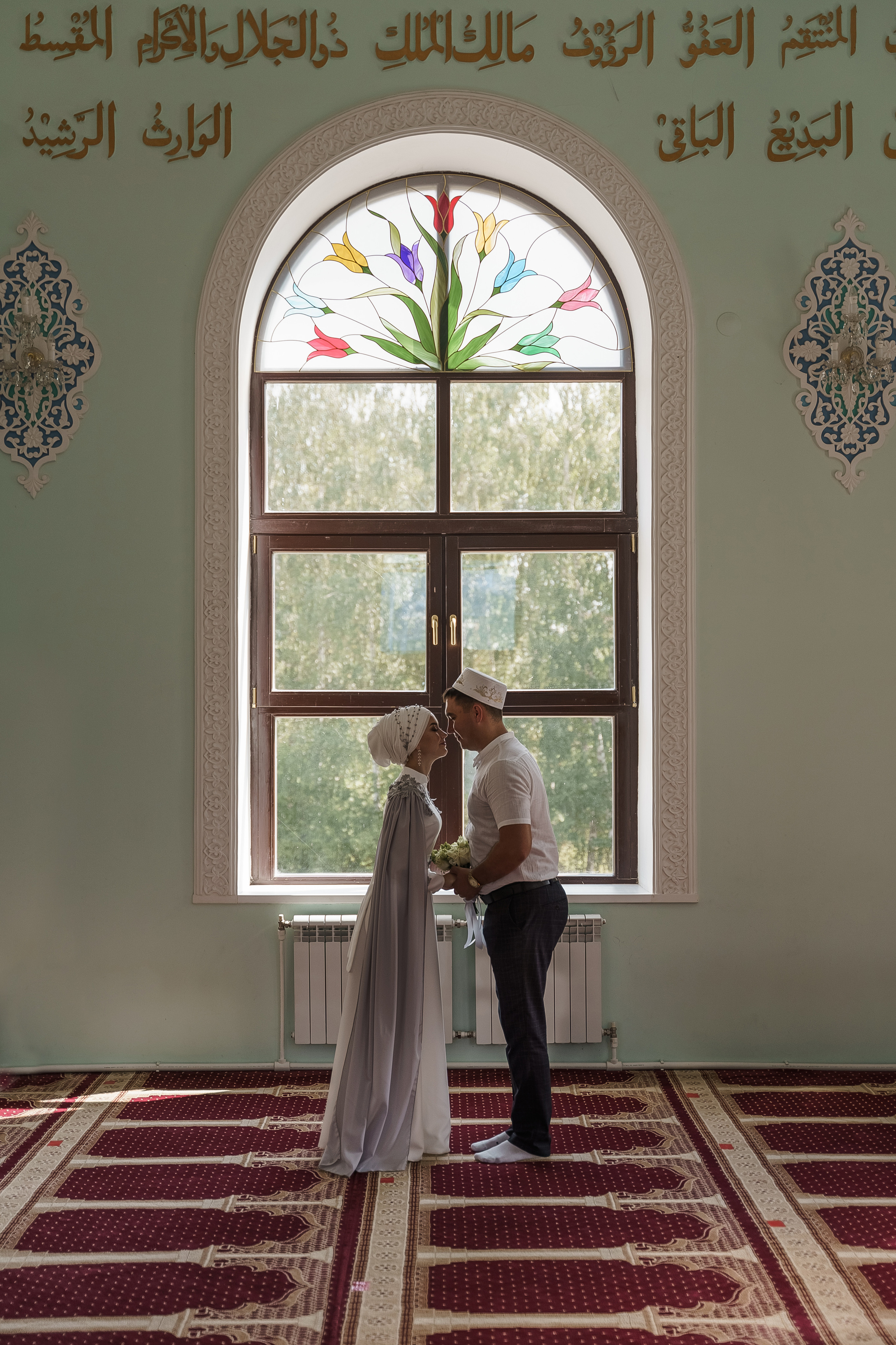 Венер и Линара, Соборная мечеть им. Хусаин-Бека. Свадебный семейный фотограф Ксения Божко Уфа Раевка никах в Нарыстау