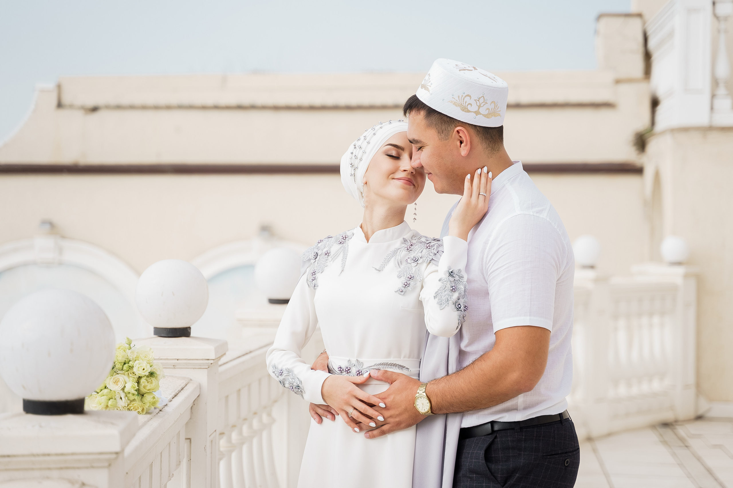 Венер и Линара, Соборная мечеть им. Хусаин-Бека. Свадебный семейный фотограф Ксения Божко Уфа Раевка никах в Нарыстау