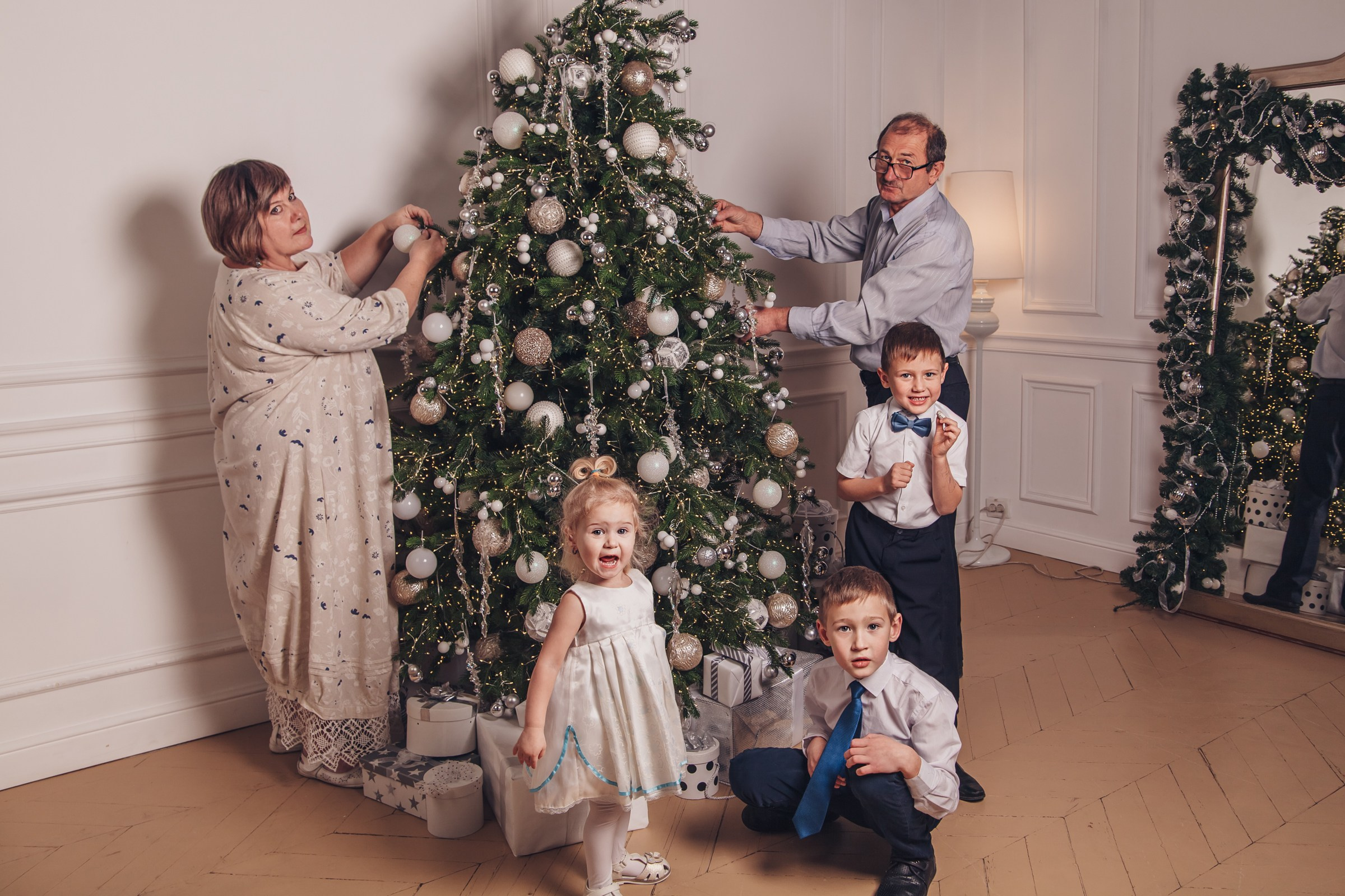 Бабушка, дедушка и внуки. Детский и семейный фотограф в Бердске и Новосибирске Дарья Гребнева
