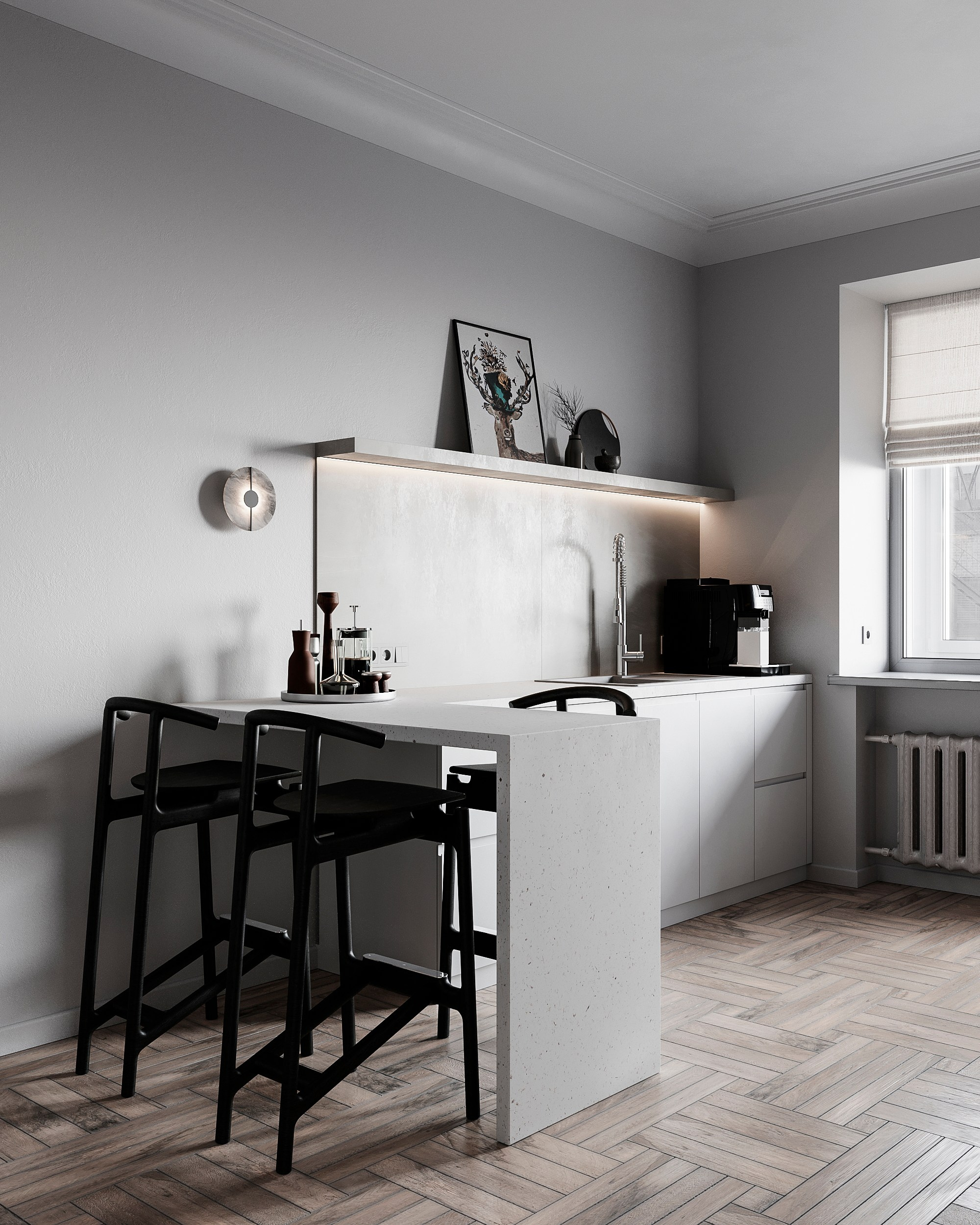 Квартира / 2023. 3D-сцены интерьеров в 3ds Мах: сборка по ТЗ для визуализаторов