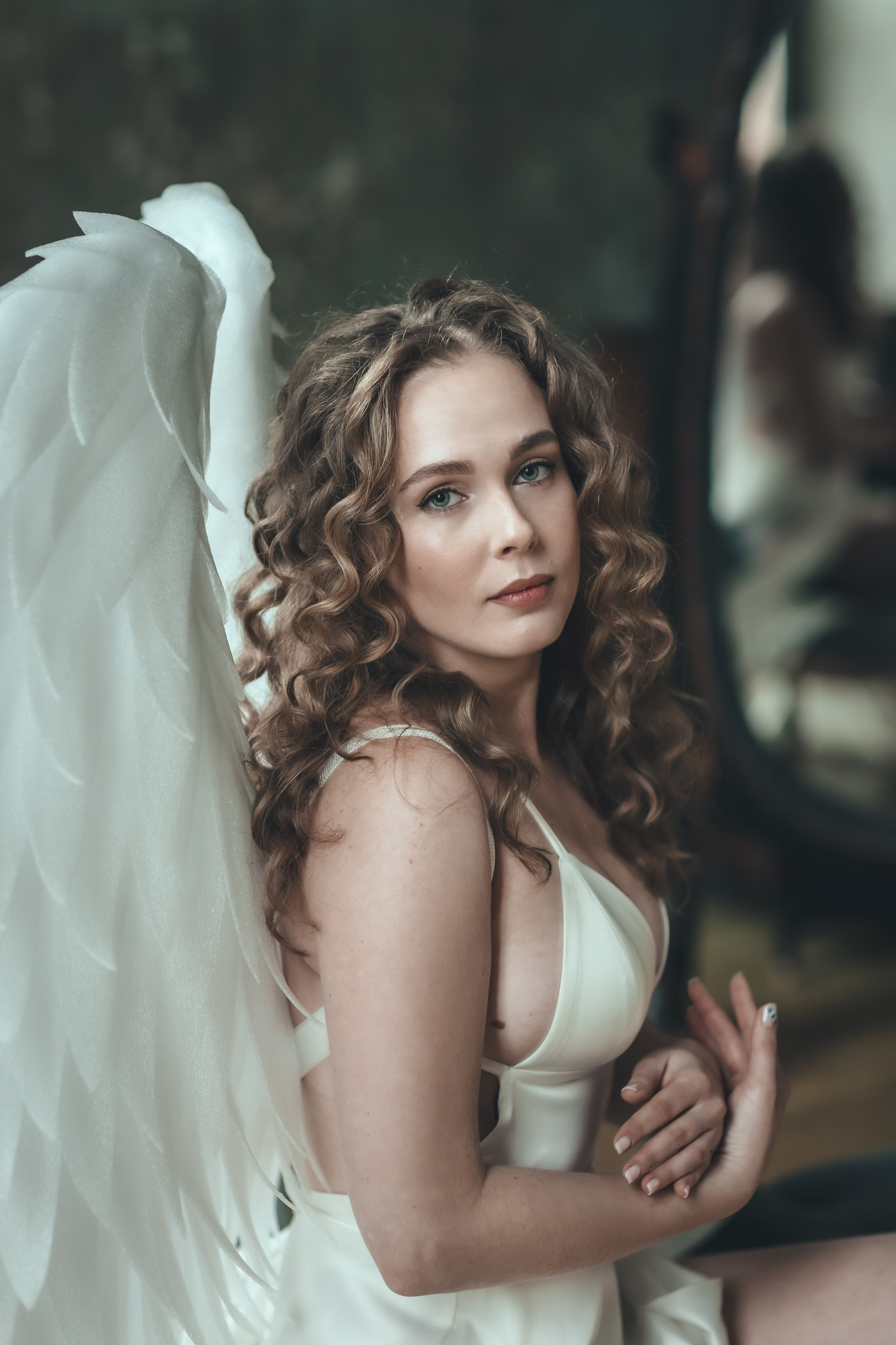 Фотосессия с крыльями ангела. Профессиональный фотограф в Москве, Подмосковье