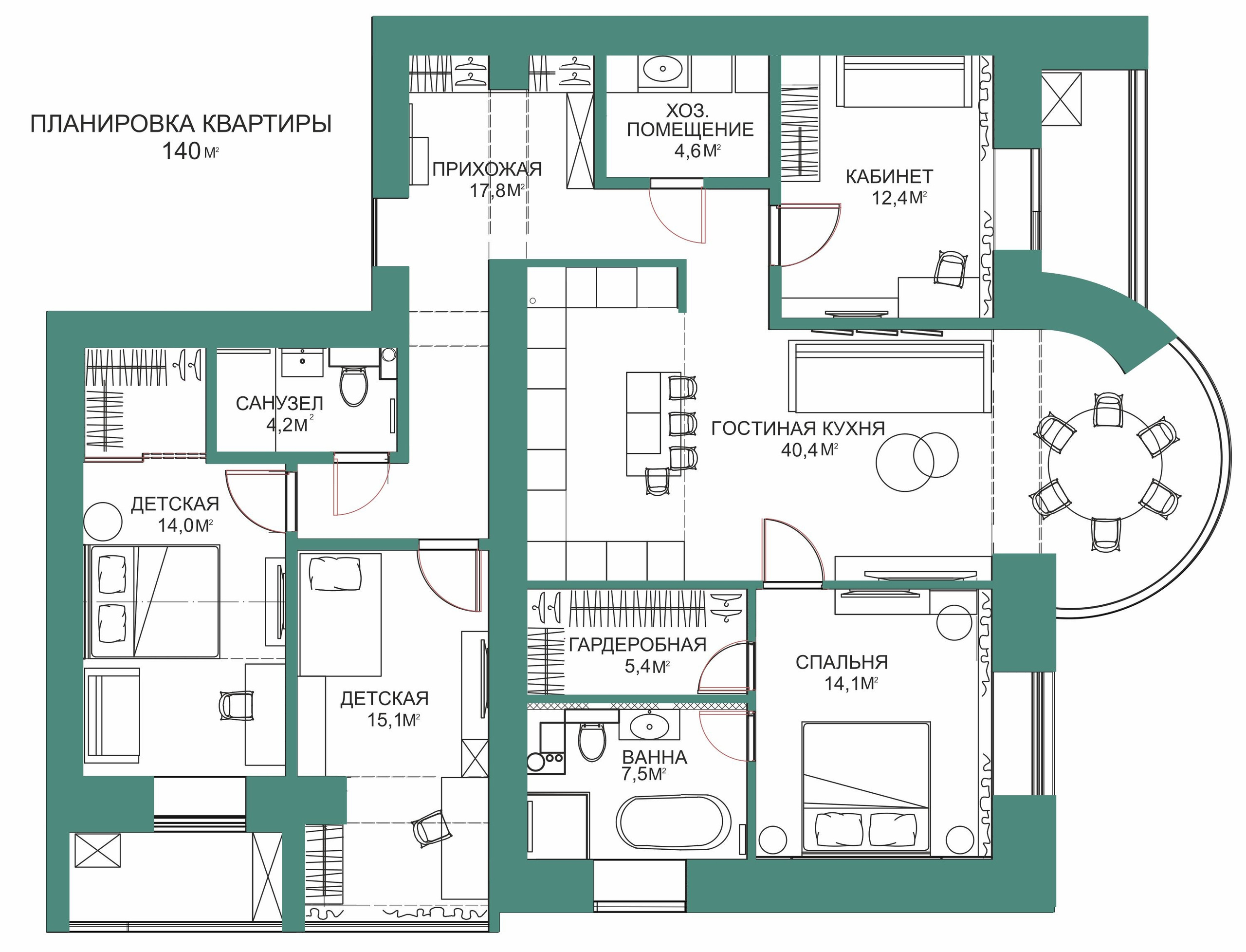 Интерьер мастер спальни 27 кв. м. | квартира Scandis Ozero. Дизайн интерьера квартир в Красноярске под ключ | Анна Поминова